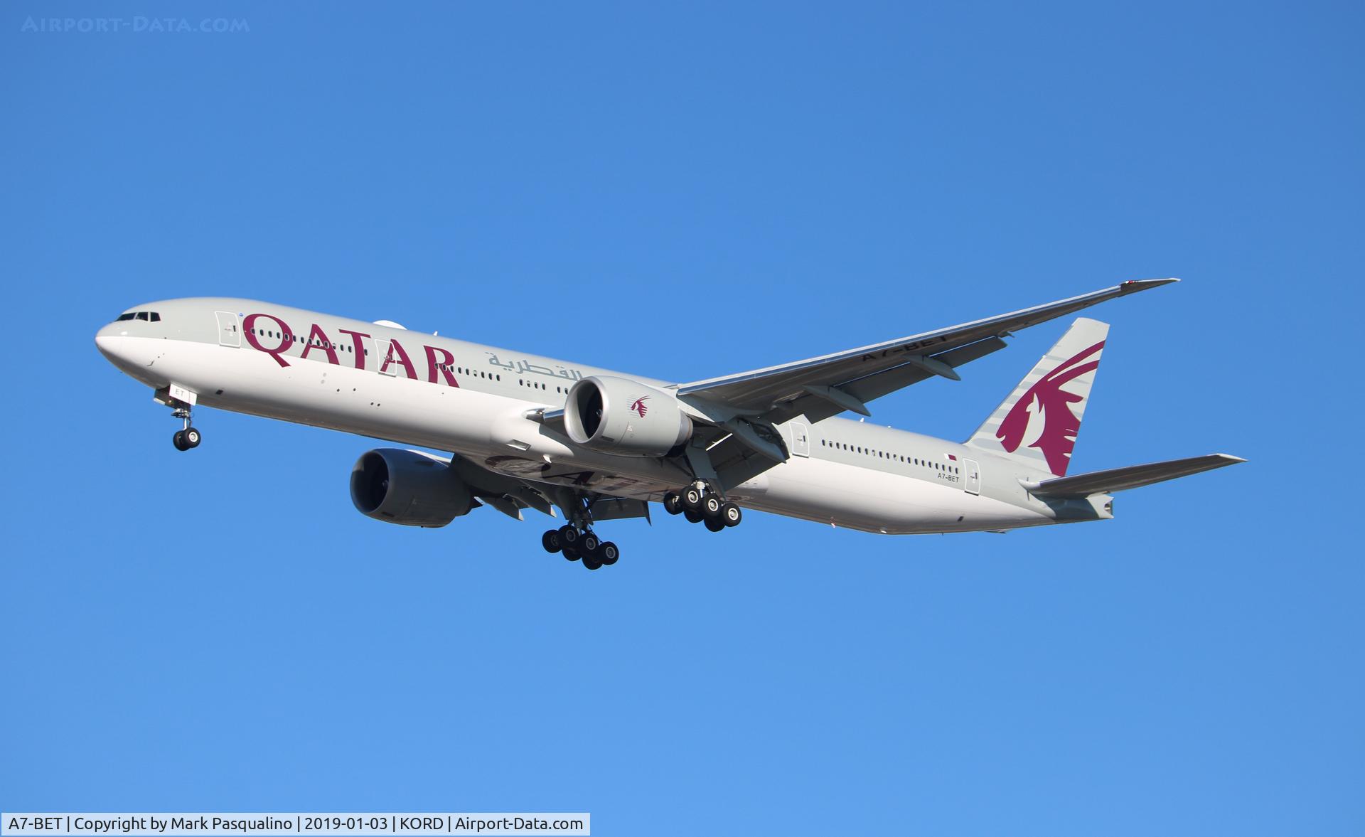 A7-BET, 2018 Boeing 777-3DZ/ER C/N 64087, Boeing 777-3DZ/ER