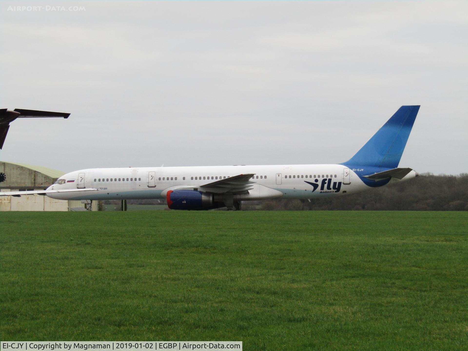 EI-CJY, 1993 Boeing 757-2Y0 C/N 26161, just arrived at Kemble