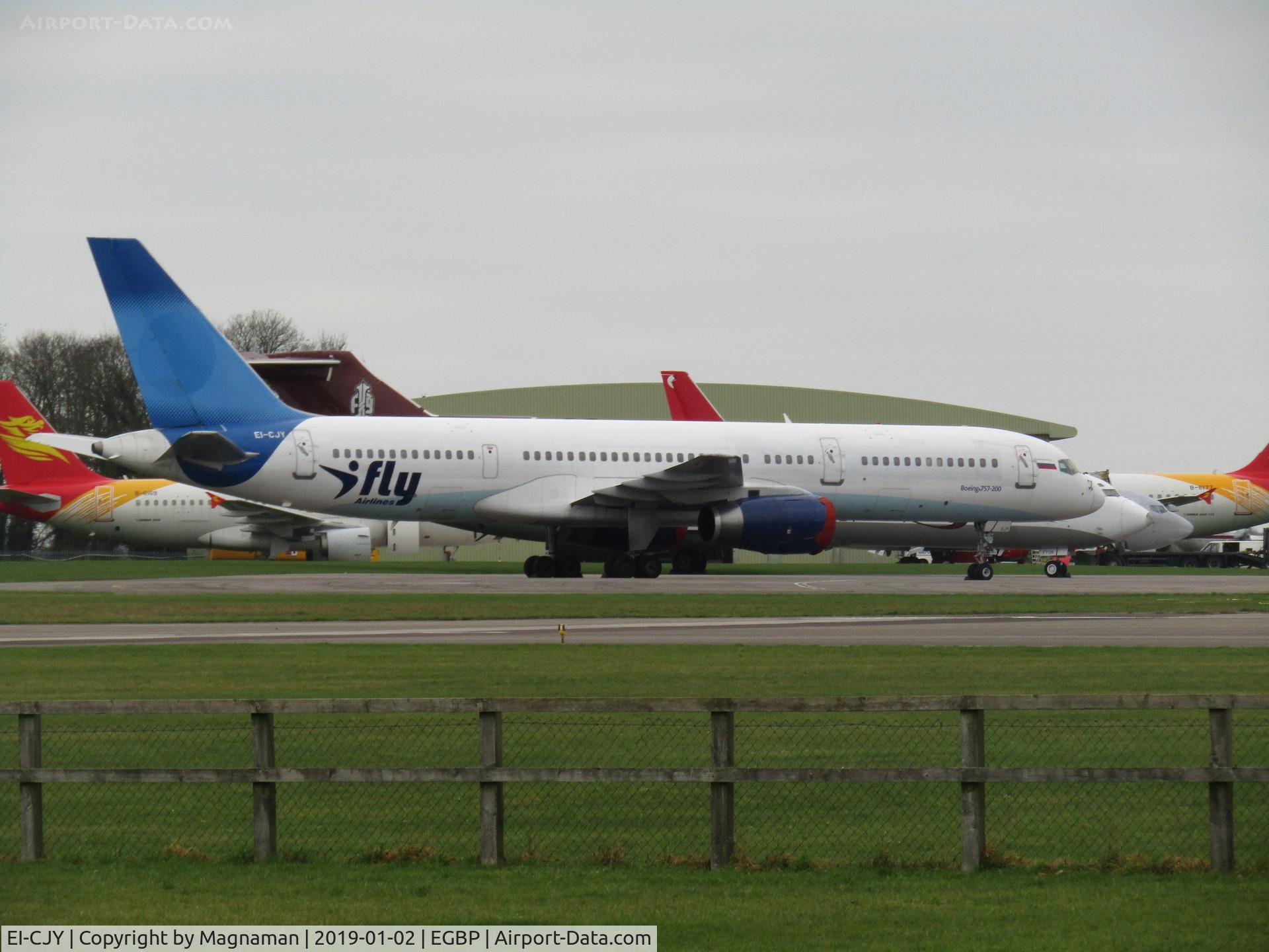 EI-CJY, 1993 Boeing 757-2Y0 C/N 26161, at Kemble - seen from perimeter road