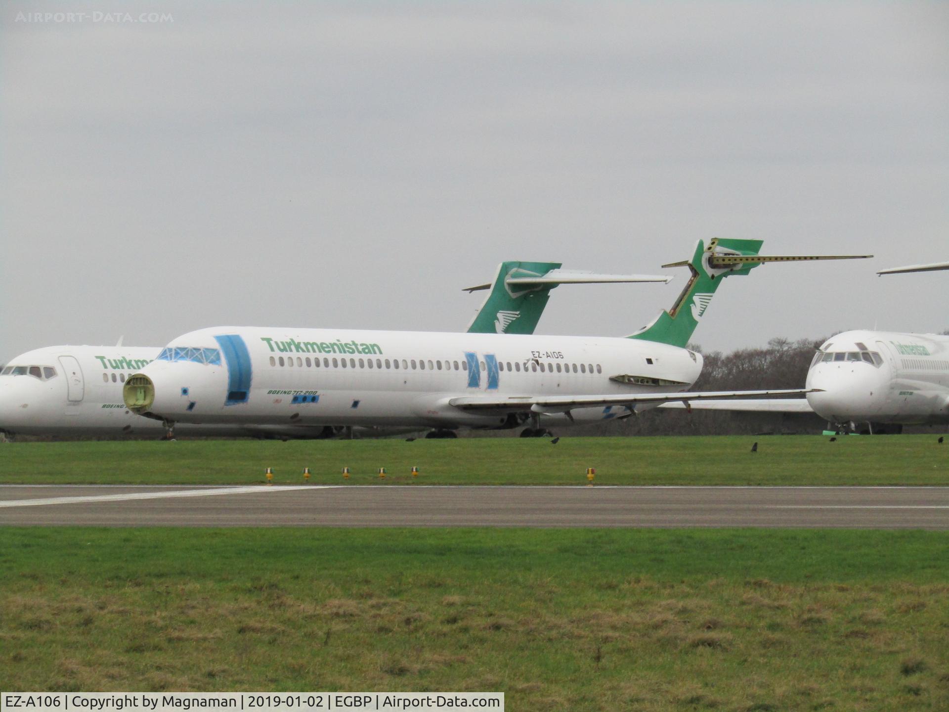 EZ-A106, 2005 Boeing 717-22K C/N 55186, at Kemble with 3 pals for parting out