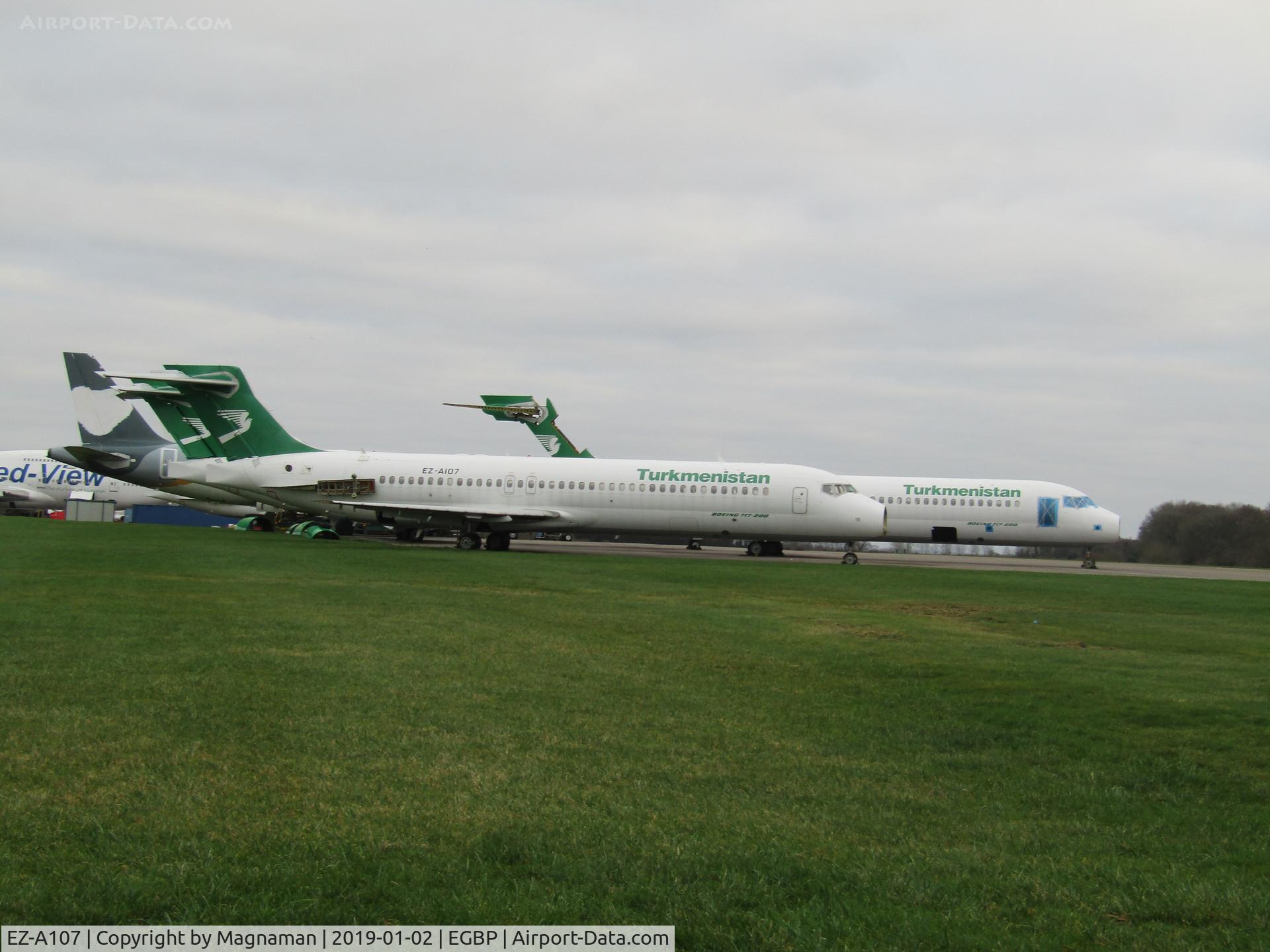 EZ-A107, 2005 Boeing 717-22K C/N 55187, at kemble for breaking up