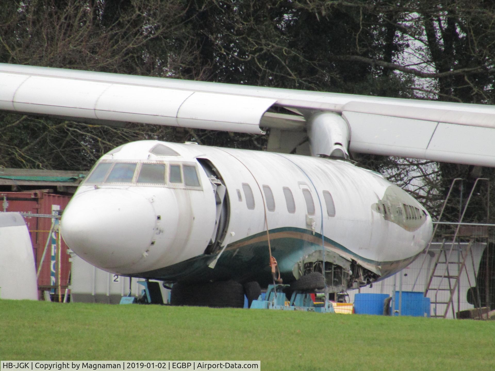 HB-JGK, 1979 Lockheed L-1329-25 JetStar II C/N 5233, still visible at Kemble - nice old bizjet