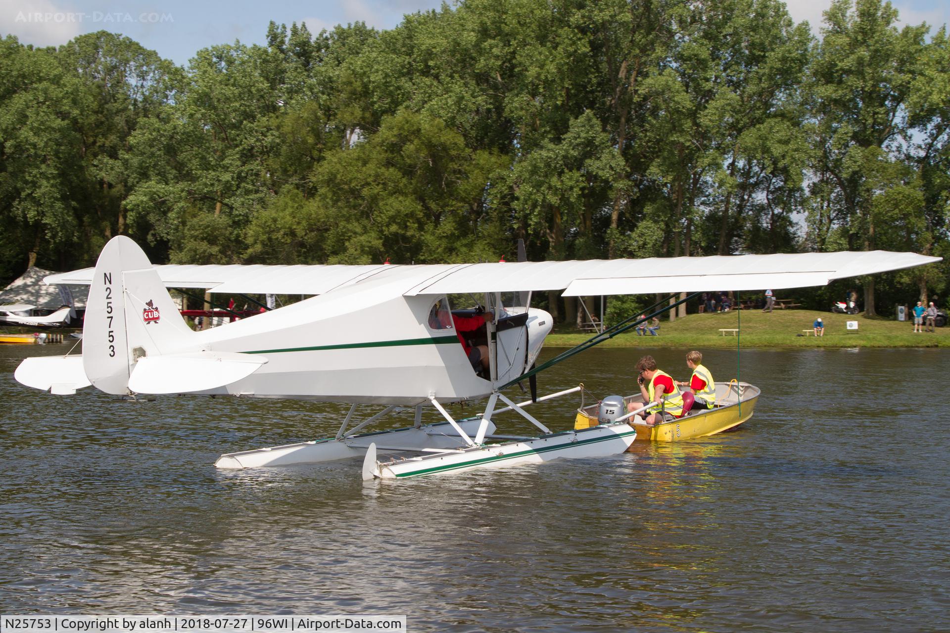 N25753, 1939 Piper J4A C/N 4-823, At Seaplane Base, AirVenture 2018