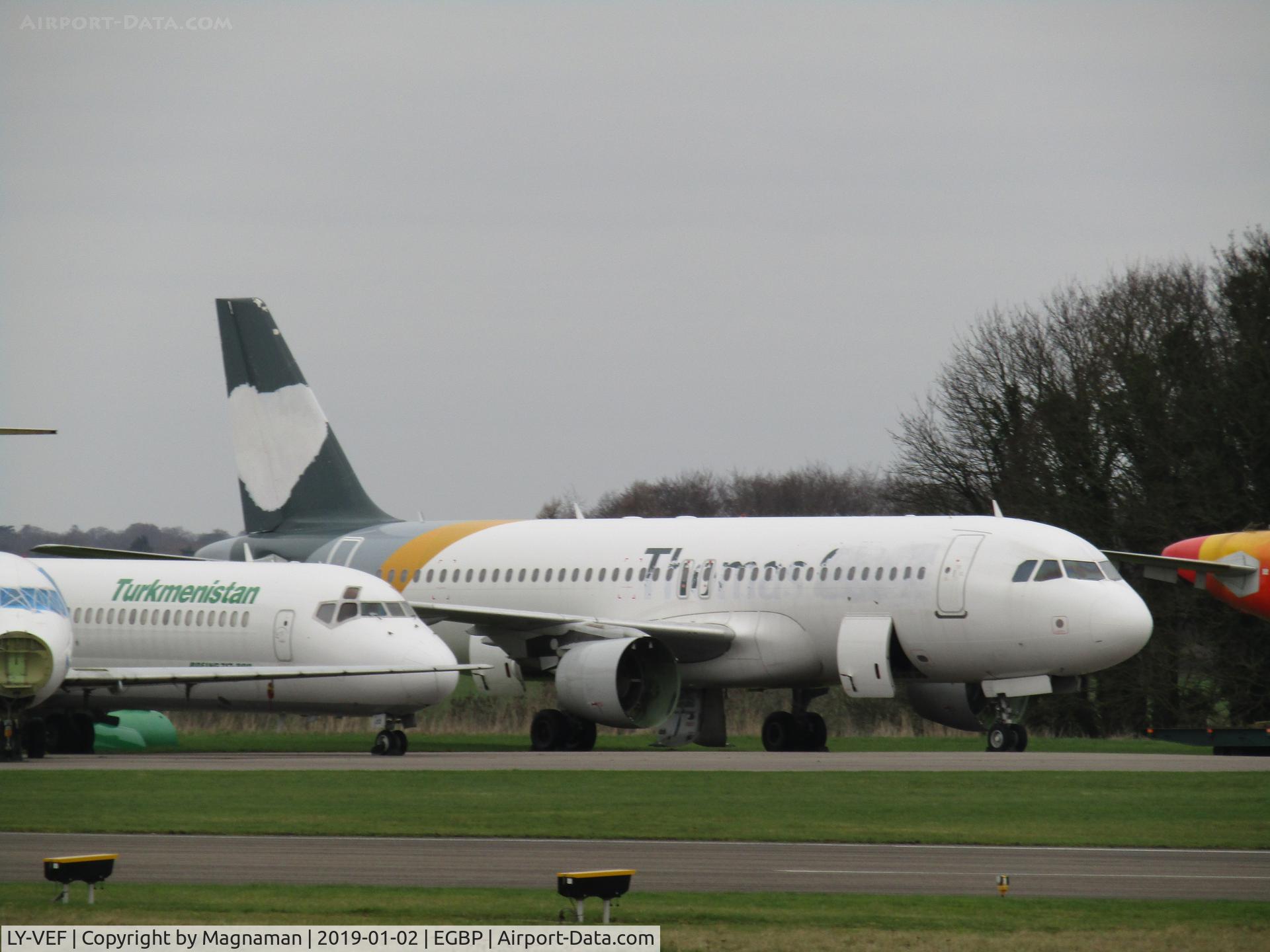 LY-VEF, 1998 Airbus A320-214 C/N 828, at Kemble for dismantling