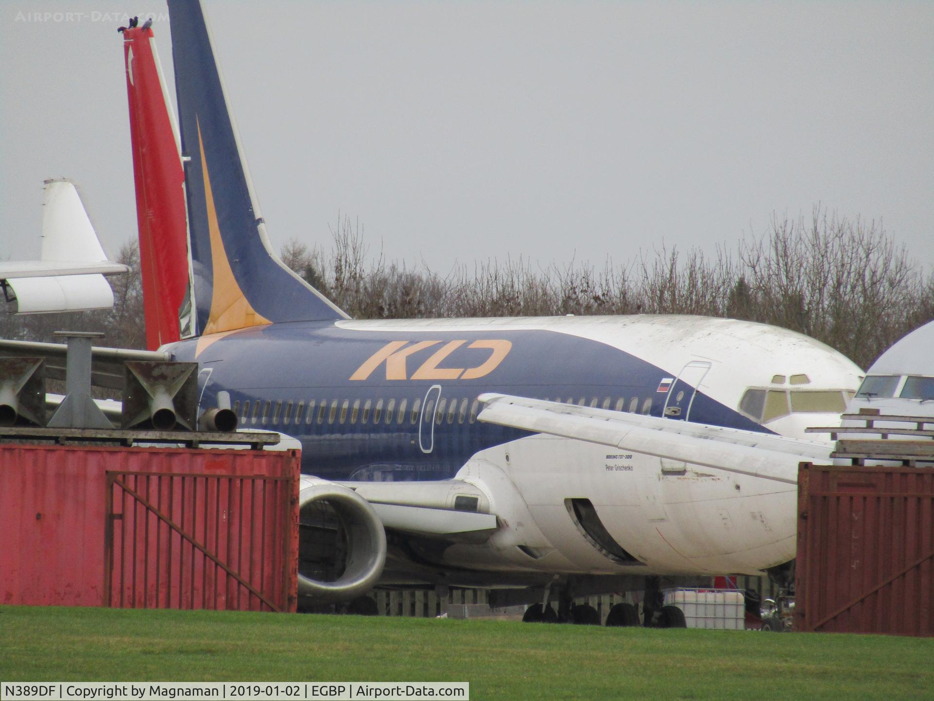 N389DF, 2005 Boeing 737-3M8 C/N 25017, at Kemble along with two other ex russian airliners for their fate