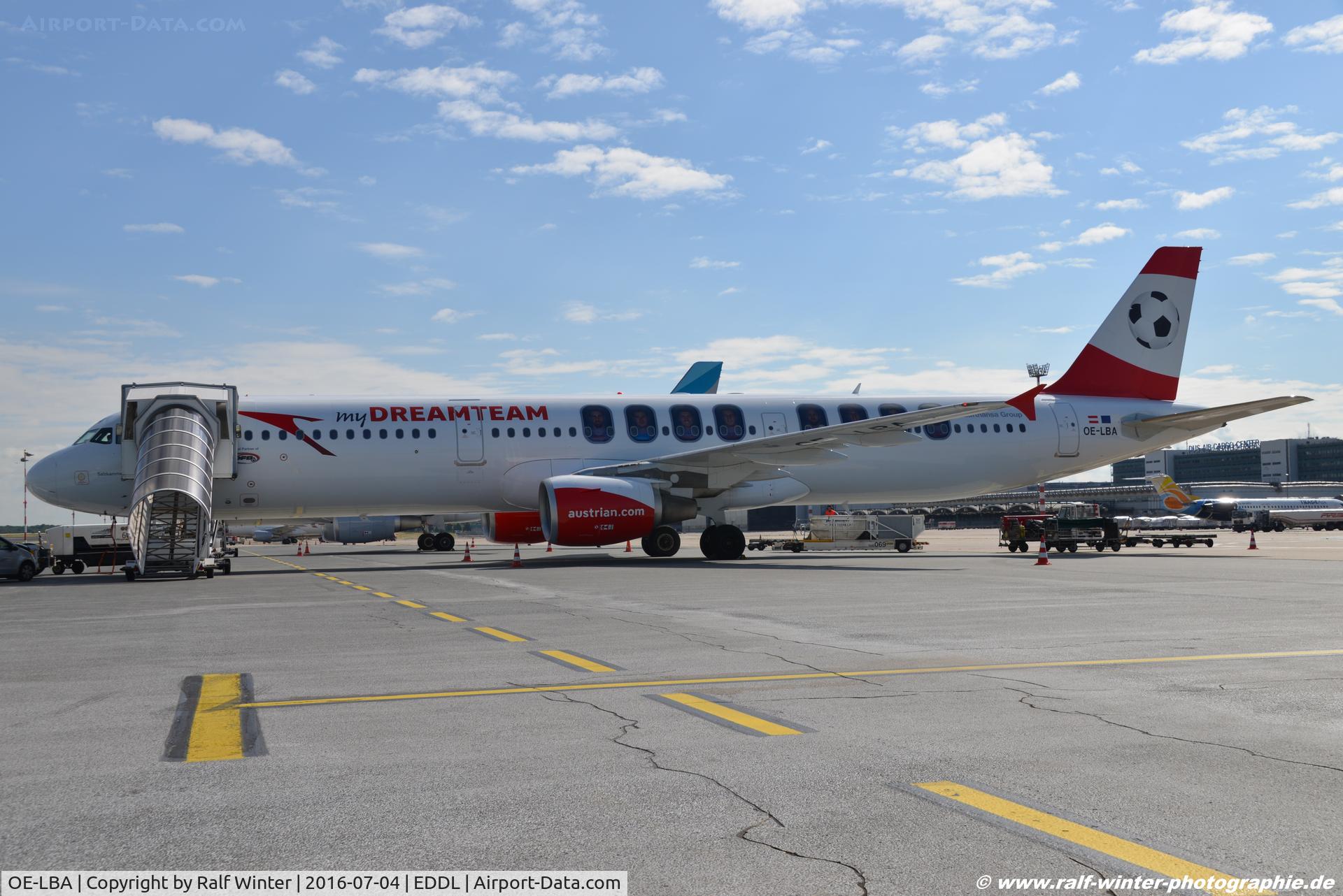 OE-LBA, 1995 Airbus A321-111 C/N 552, Airbus A321-111 - OS AUA Austrian Airlines 'my Dreamteam' 'Salzkammergut' - 552 - OE-LBA - 04.07.2016 - DUS