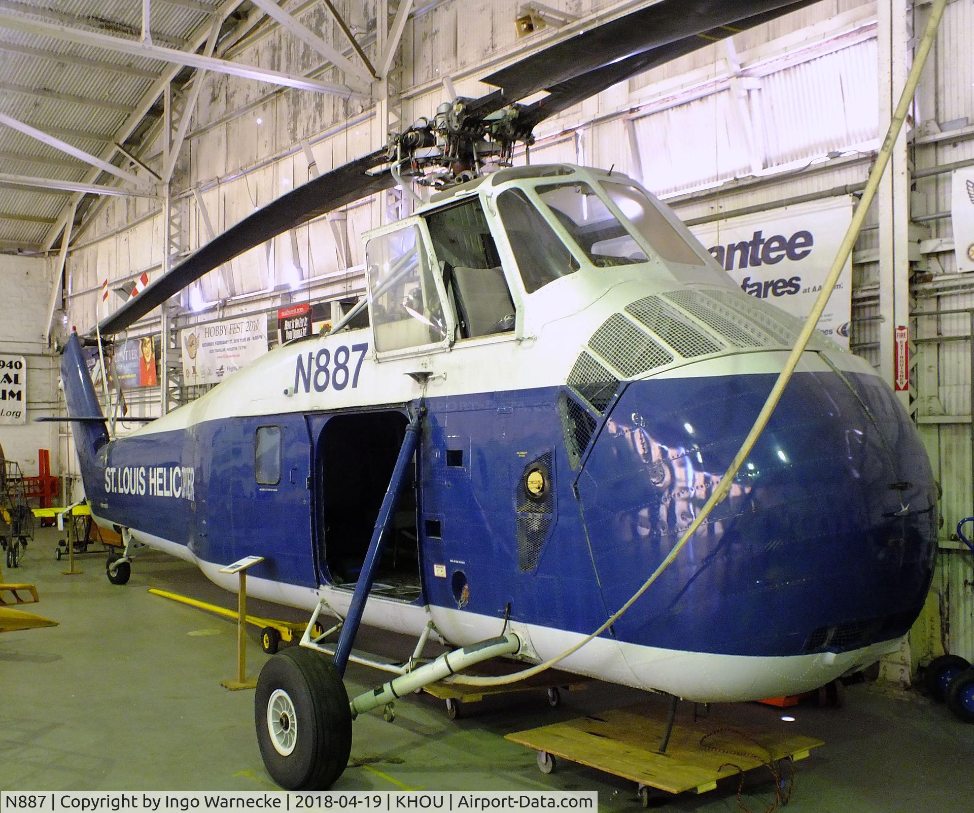 N887, 1957 Sikorsky S-58B C/N 58482, Sikorsky S-58B at the 1940 Air Terminal Museum, William P. Hobby Airport, Houston TX