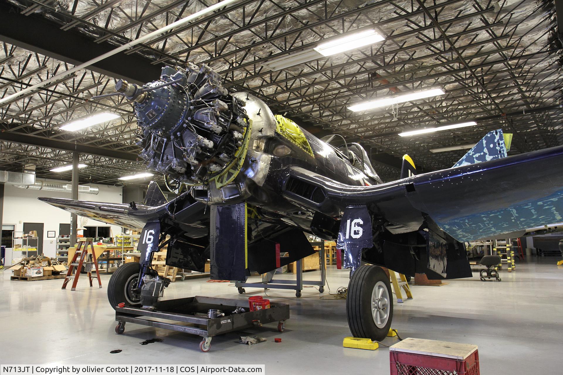 N713JT, 1945 Vought F4U-4B Corsair C/N 97143, work in progress, Colorado Springs