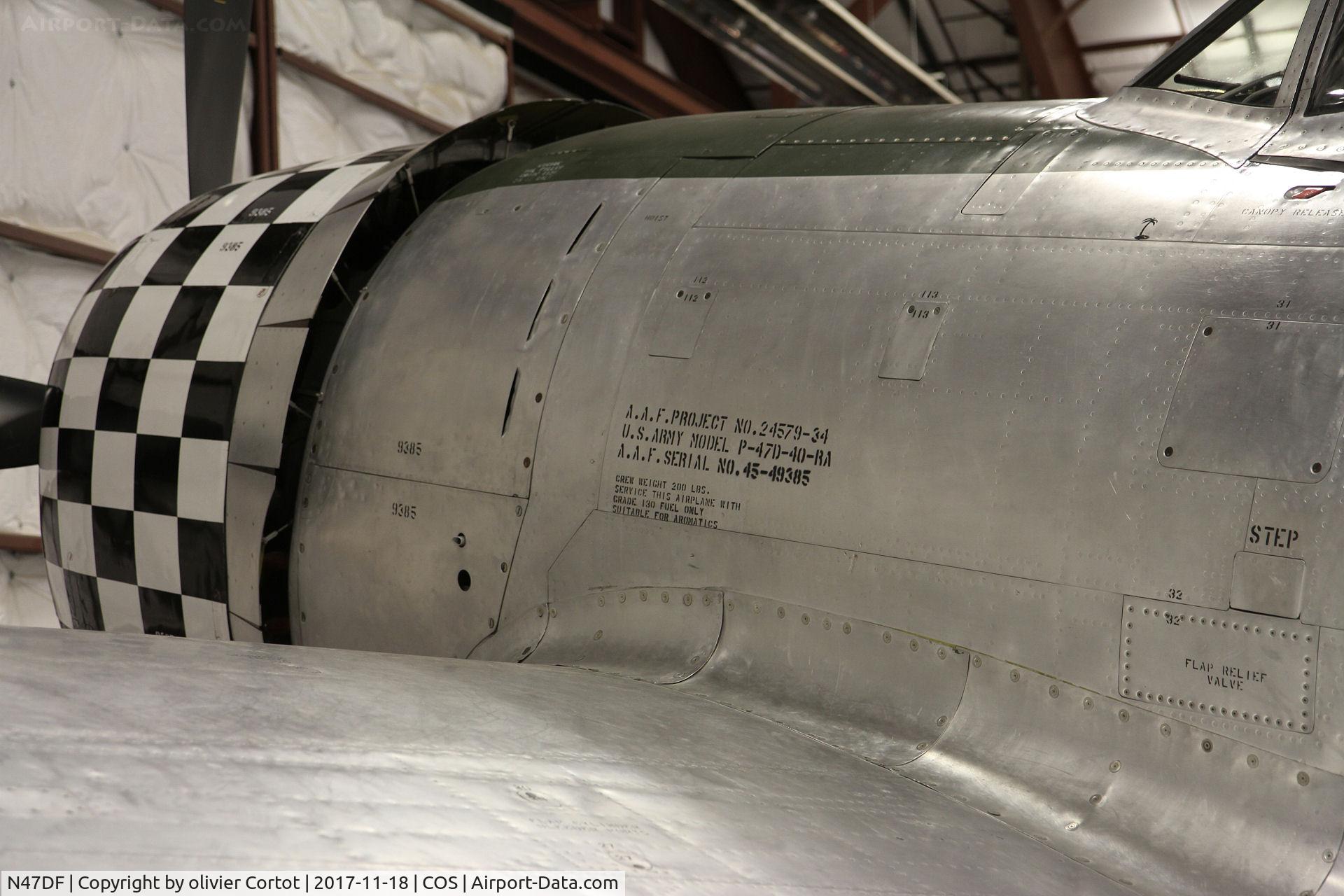 N47DF, 1944 Republic P-47D Thunderbolt C/N 399-55924, data markings