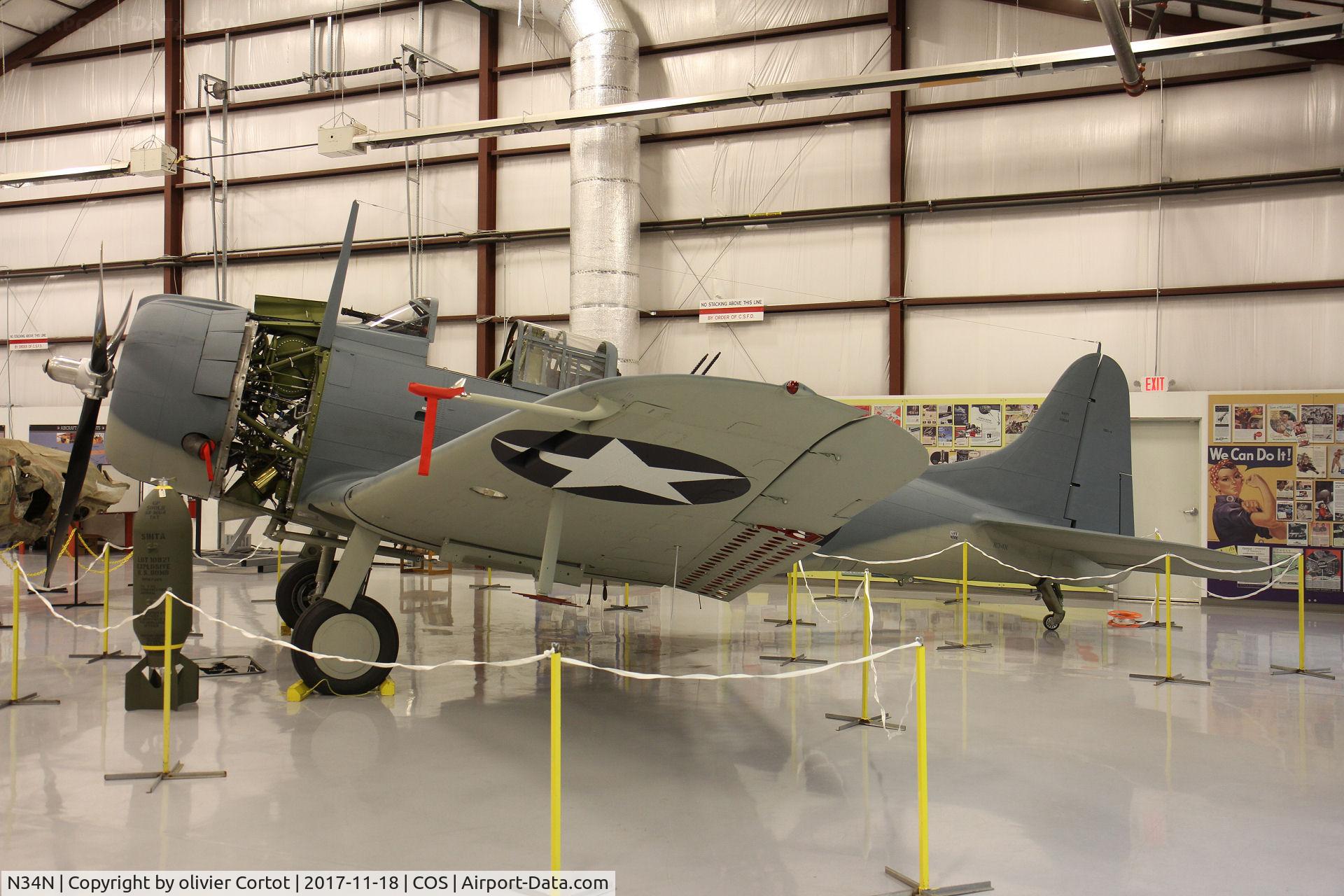 N34N, Douglas SBD-4 Dauntless C/N 10694, On display in the national WWII aviation museum