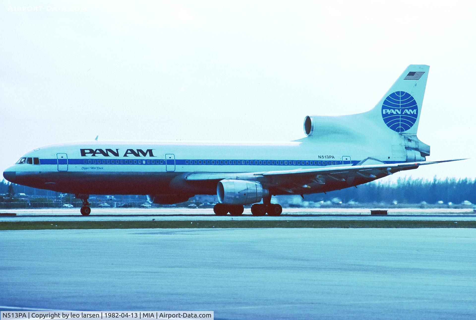 N513PA, 1981 Lockheed L-1011-385-3 TriStar 500 C/N 193Y-1208, Miami 13.4.1982