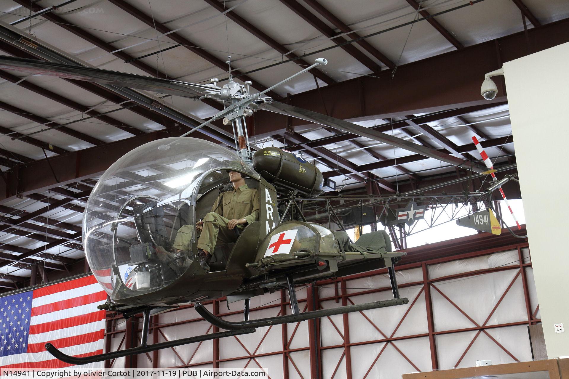 N14941, 1967 Bell TH-13T-BF Sioux C/N 3682, on display at the pueblo museum