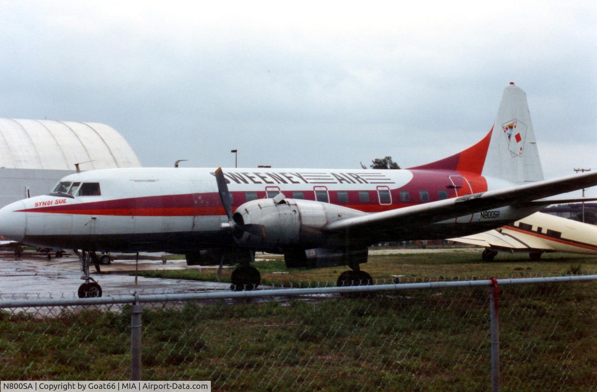 N800SA, 1956 Convair 440 Metropolitan C/N 351, Named 'Syndi Sue' under the flight deck window, the tail emblem gives a clue to her use, maybe?