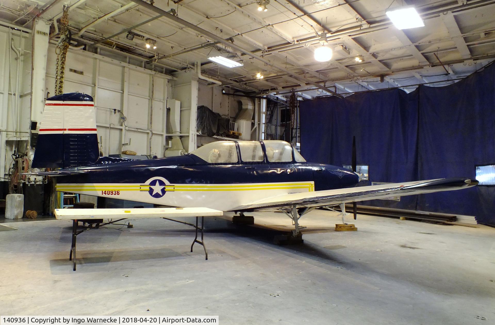 140936, Beech T-34B C/N 140936, Beechcraft T-34B Mentor, being restored at the USS Lexington Museum, Corpus Christi TX