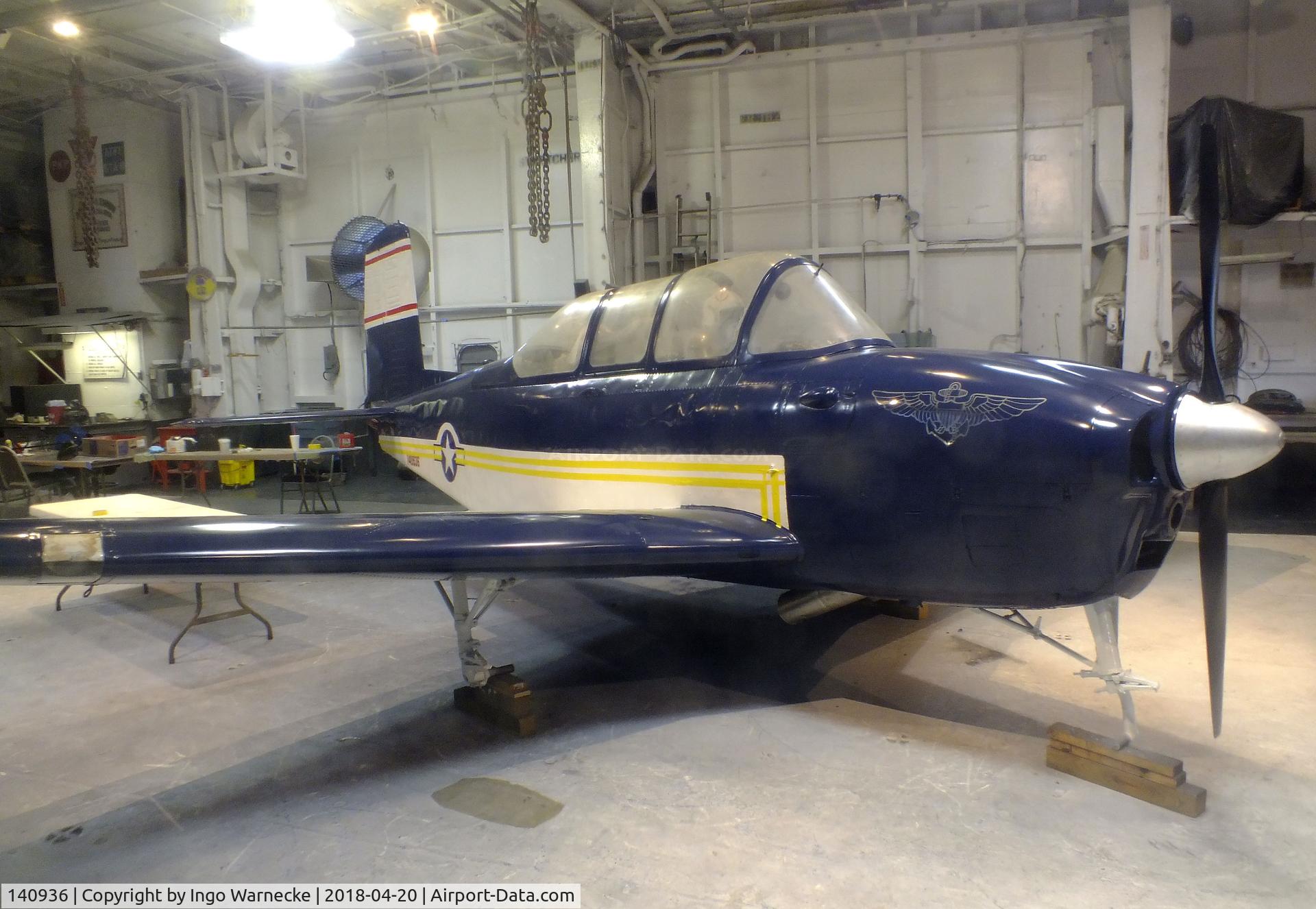 140936, Beech T-34B C/N 140936, Beechcraft T-34B Mentor, being restored at the USS Lexington Museum, Corpus Christi TX