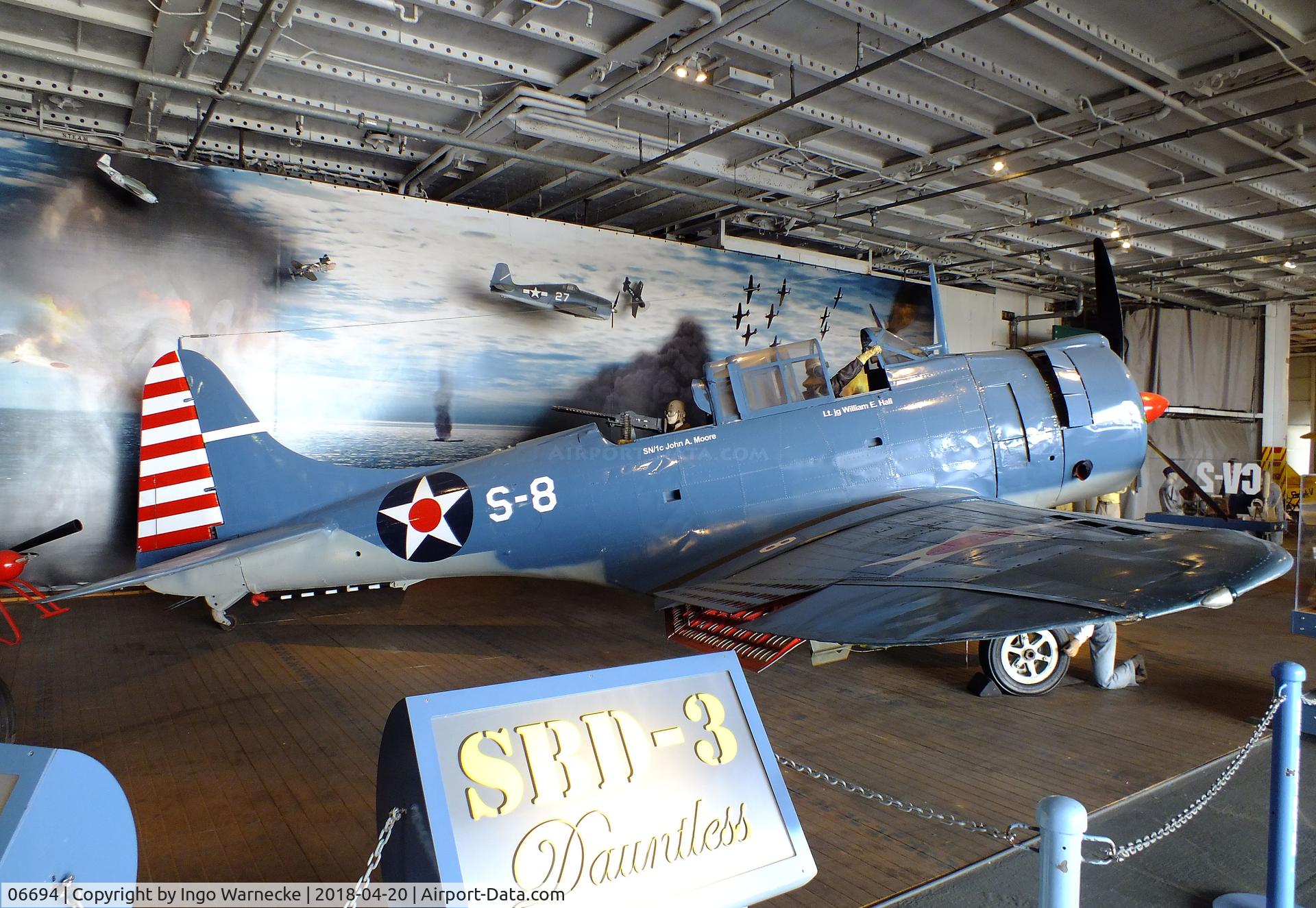 06694, Douglas SBD-3 Dauntless C/N 1509, Douglas SBD-3 Dauntless at the USS Lexington Museum, Corpus Christi TX