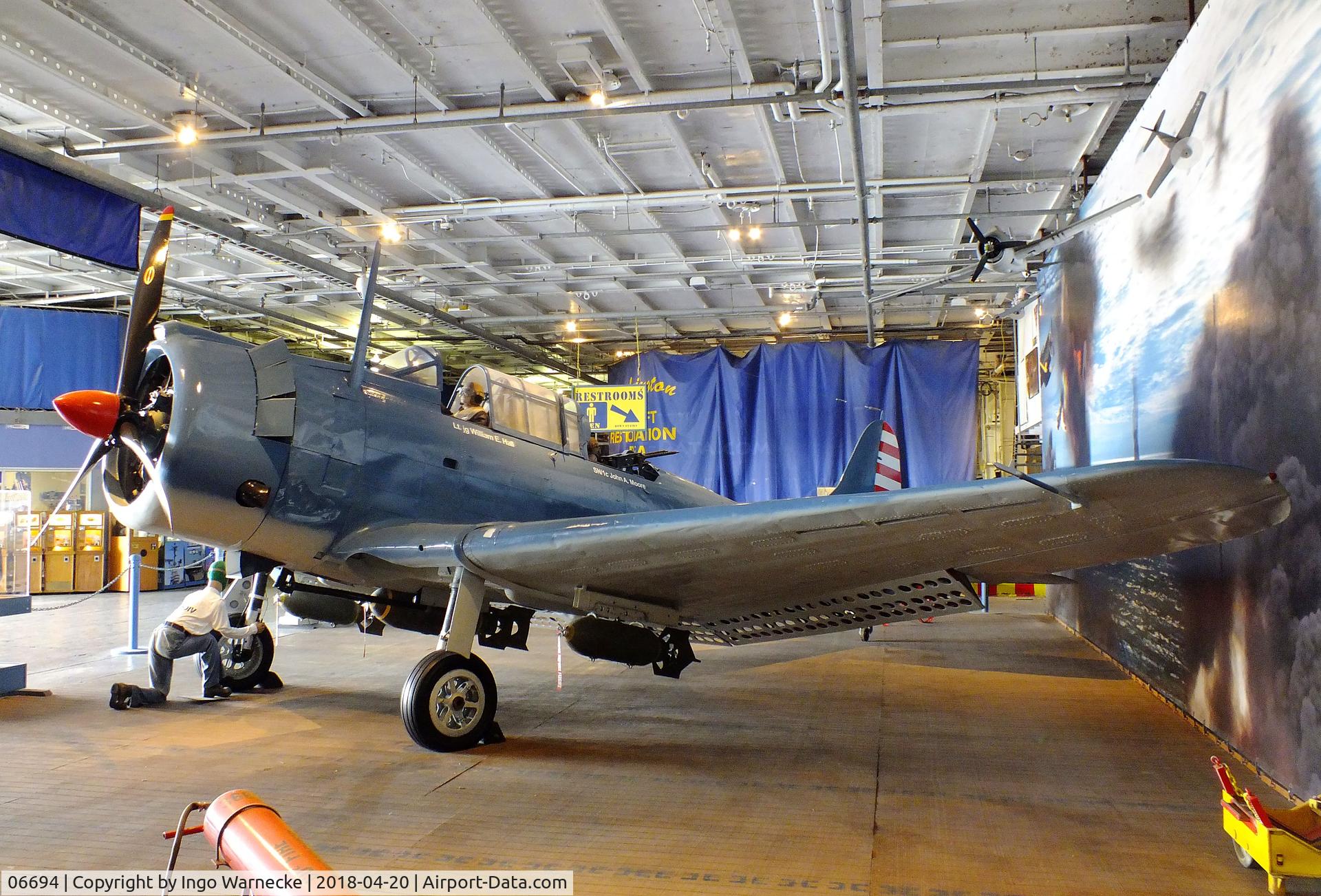 06694, Douglas SBD-3 Dauntless C/N 1509, Douglas SBD-3 Dauntless at the USS Lexington Museum, Corpus Christi TX