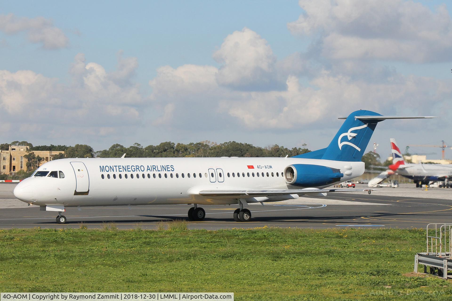 4O-AOM, 1990 Fokker 100 (F-28-0100) C/N 11321, Fokker100 4O-AOM Montenegro Airlines