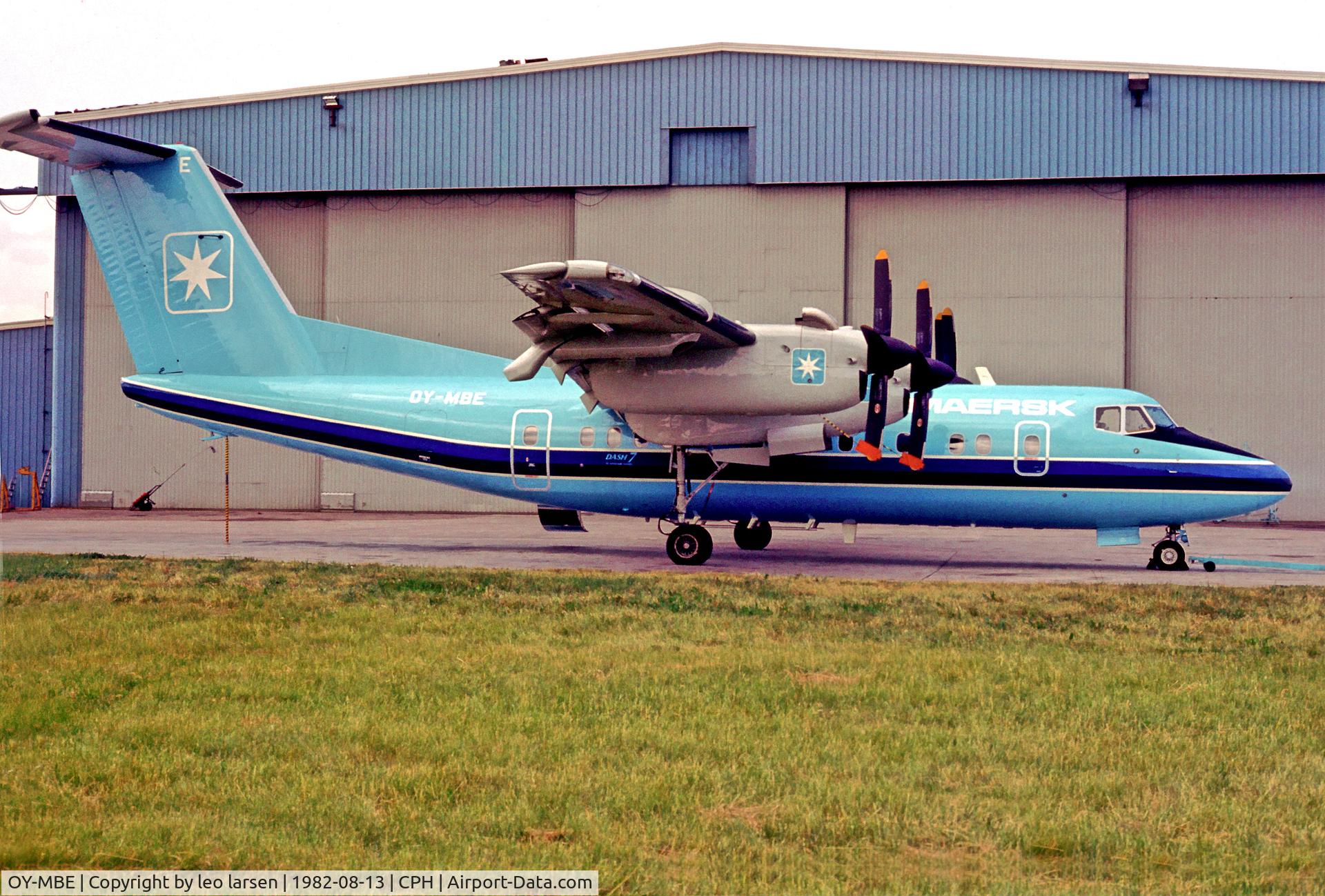 OY-MBE, 1982 De Havilland Canada DHC-7-102 Dash 7 C/N 77, Copenhagen 13.8.1982