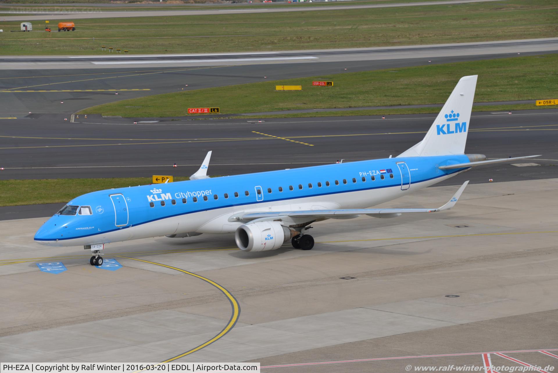 PH-EZA, 2008 Embraer 190LR (ERJ-190-100LR) C/N 19000224, Embraer ERJ-190STD 190-100 - WA KLC KLM Cityhopper - 1900224 - PH-EZA - 20.03.2016 - DUS