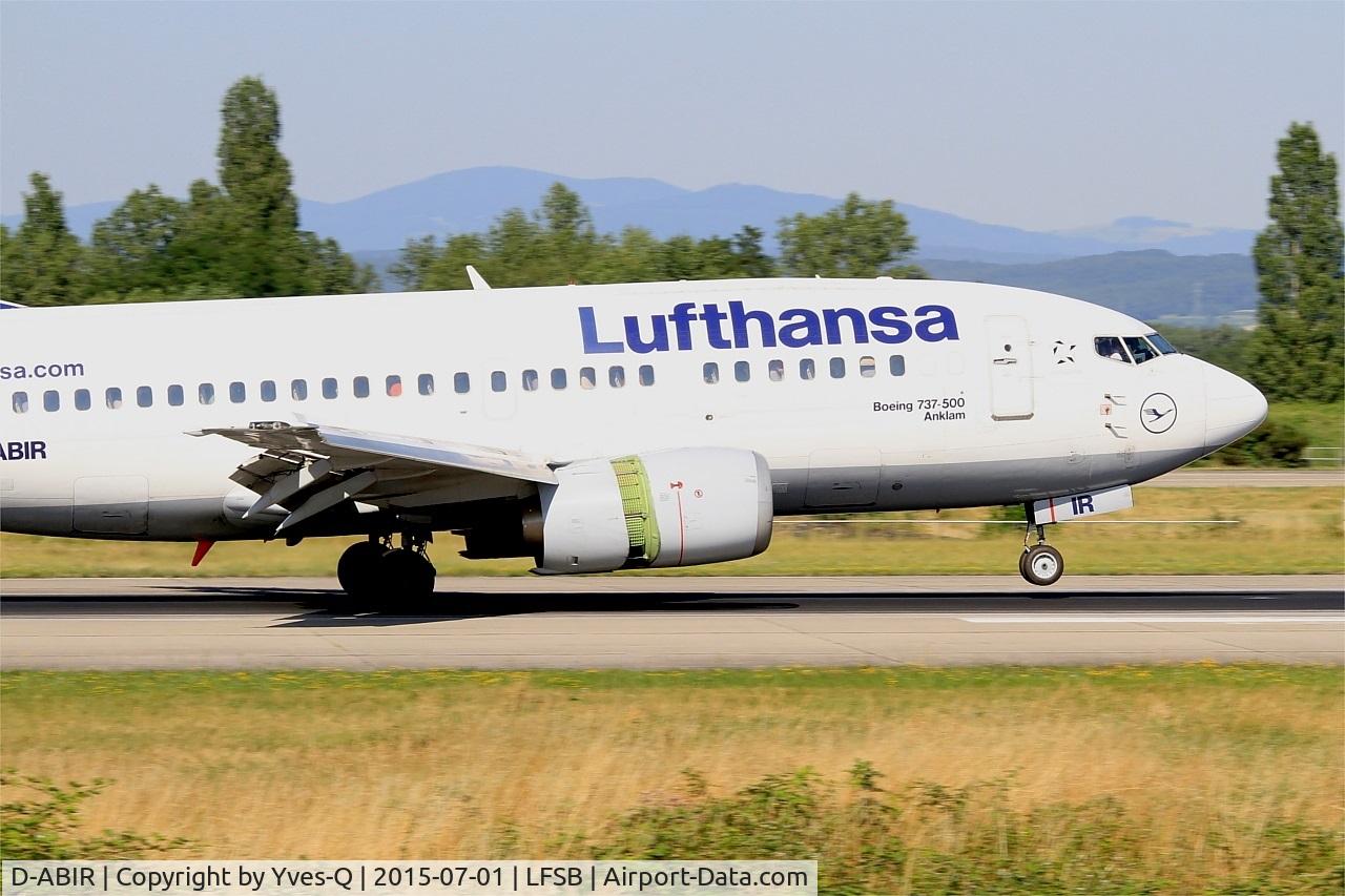 D-ABIR, 1991 Boeing 737-530 C/N 24941, Boeing 737-530, Reverse thrust landing rwy 15, Bâle-Mulhouse-Fribourg airport (LFSB-BSL)