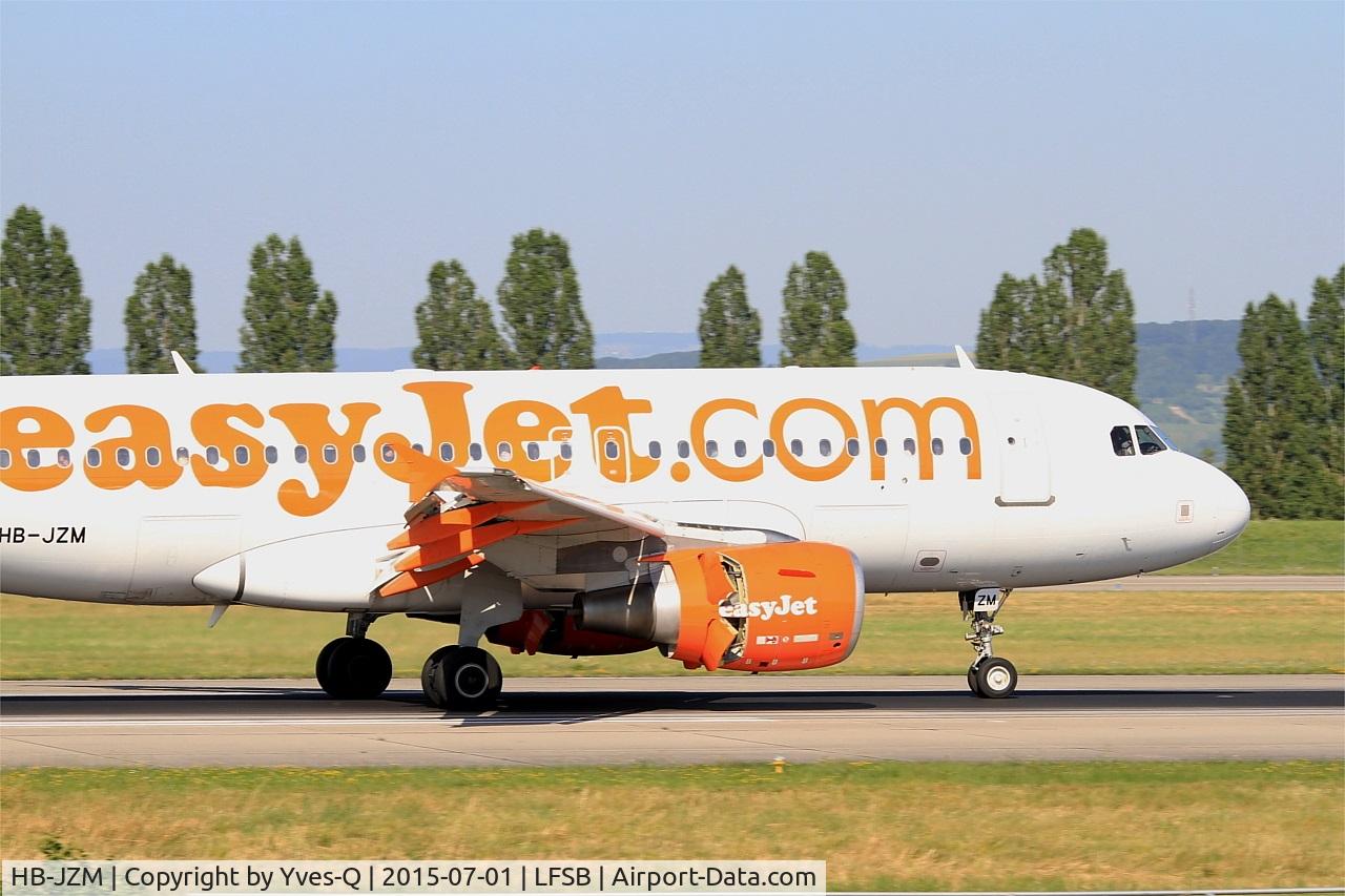 HB-JZM, 2004 Airbus A319-111 C/N 2370, Airbus A319-111, Reverse thrust landing rwy 15, Bâle-Mulhouse-Fribourg airport (LFSB-BSL)