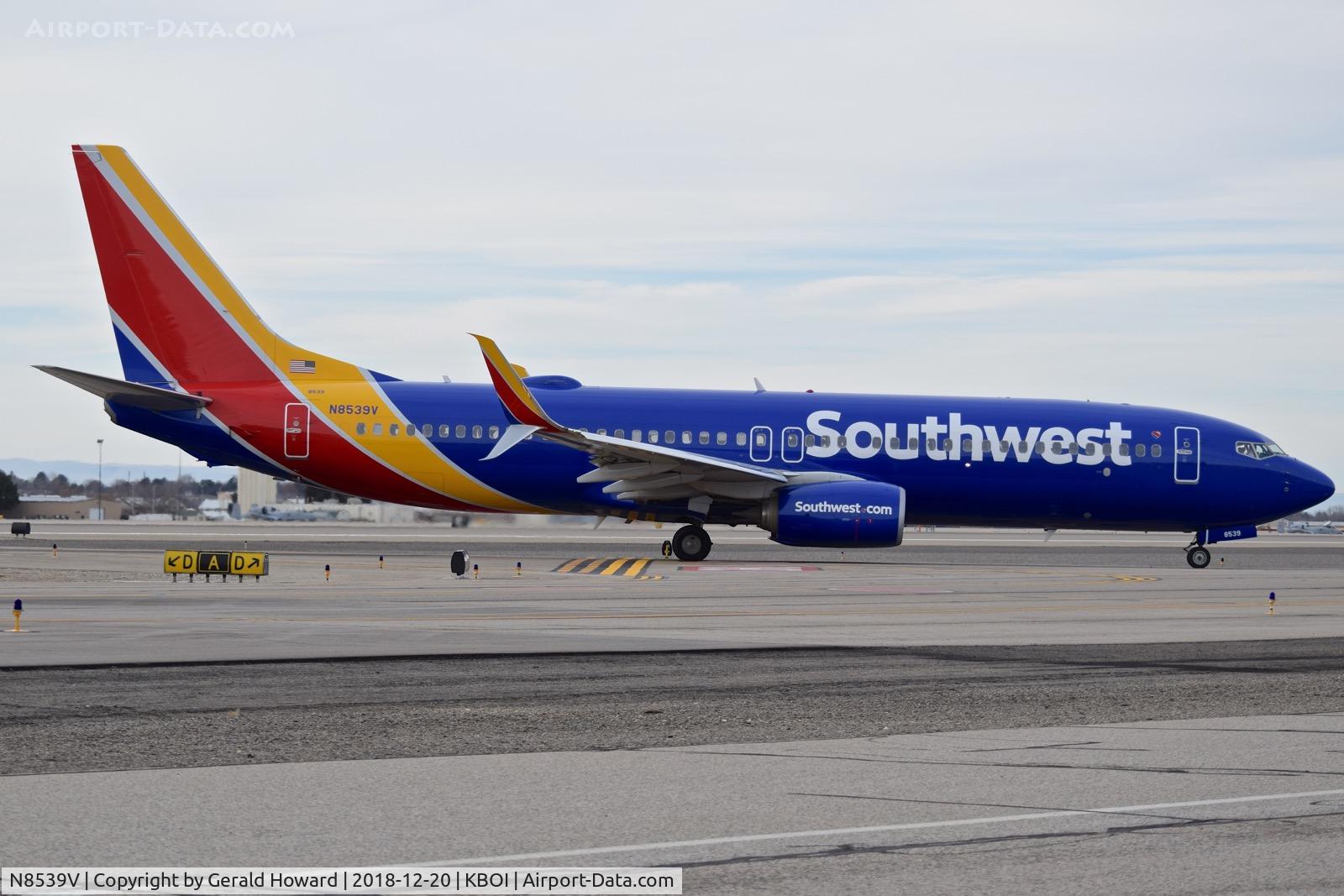 N8539V, 2017 Boeing 737-8H4 C/N 42534, Taxiing off RWY 10L.