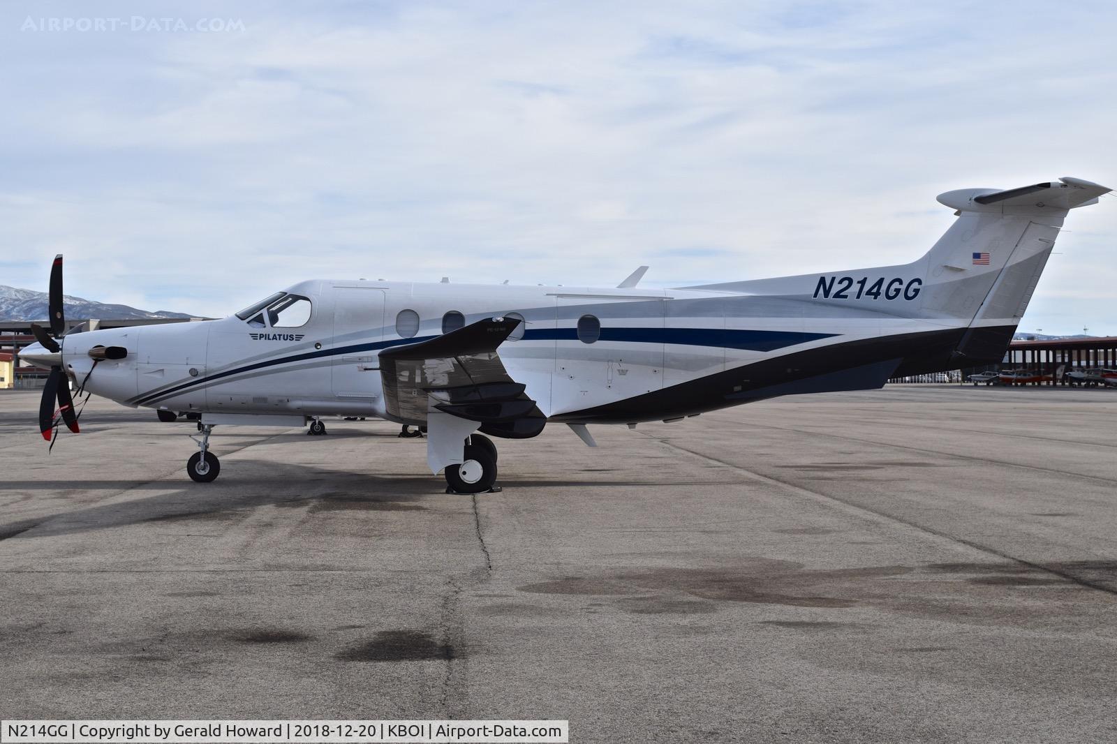 N214GG, 2017 Pilatus PC-12/47E C/N 1732, Parked on the north GA ramp.