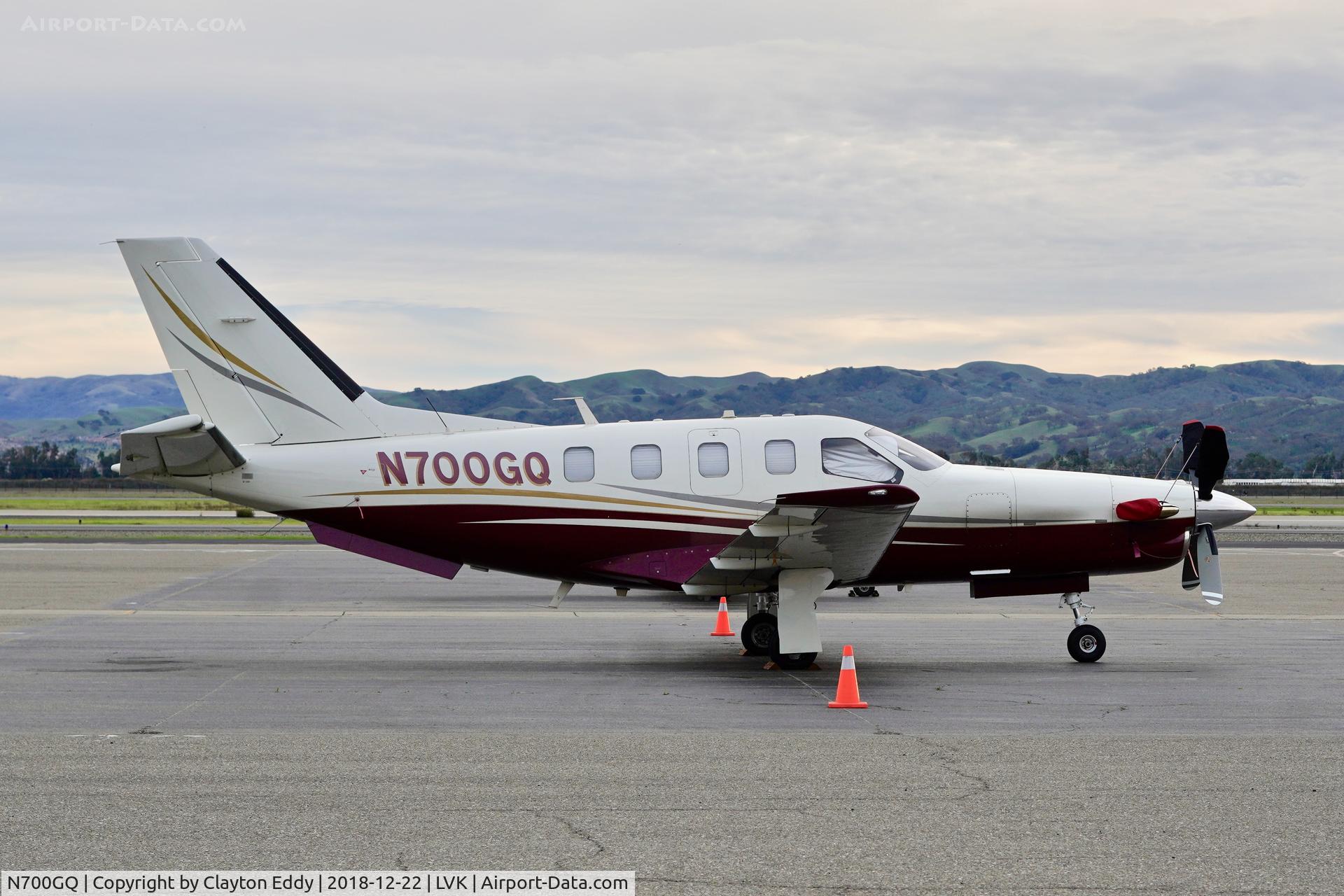 N700GQ, 2004 Socata TBM-700 C/N 289, Livermore Airport California 2018.