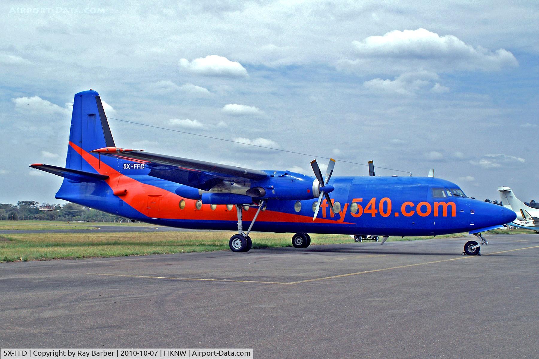 5X-FFD, 1976 Fokker F-27-500RCF Friendship C/N 10530, 5X-FFD   Fokker F-27-500RFC Friendship [10530] (Fly 540) Nairobi-Wilson~5Y 07/10/2010