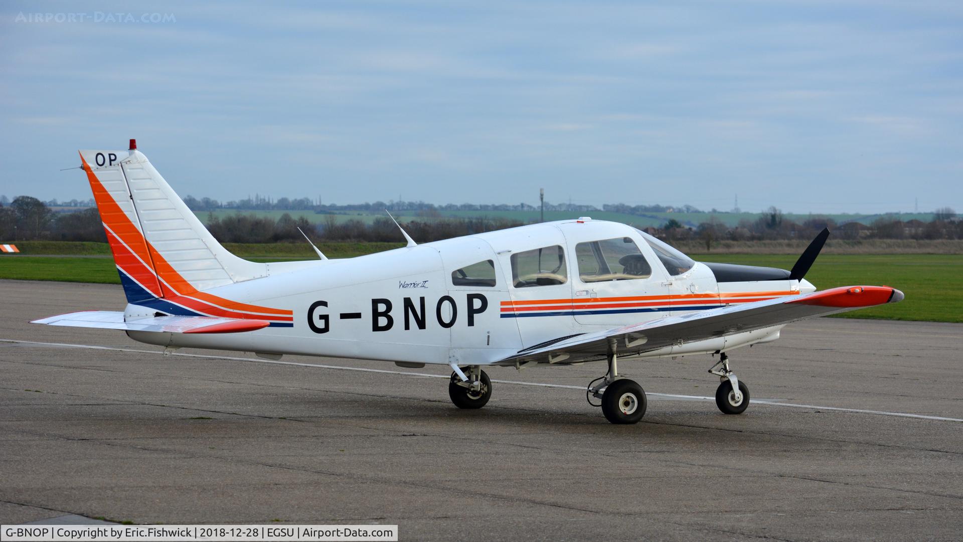 G-BNOP, 1987 Piper PA-28-161 Cherokee Warrior II C/N 2816027, 2. G-BNOP visiting Duxford, Dec. 2018.