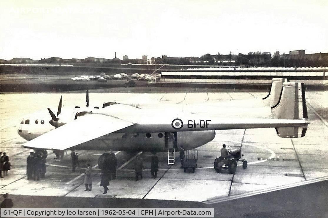 61-QF, Nord N-2501 Noratlas Noratlas C/N 173, Copenhagen 4.5.1962