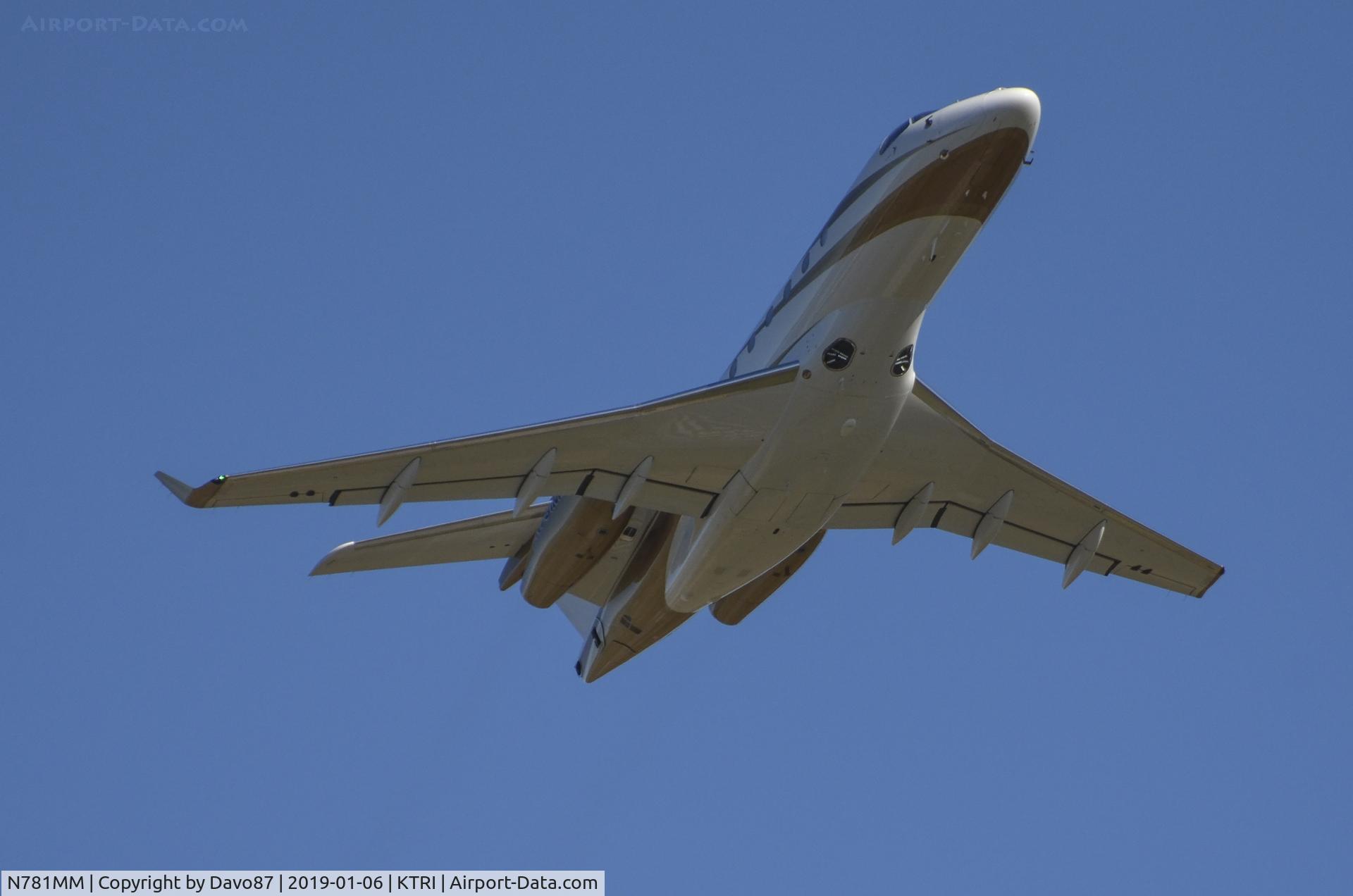 N781MM, 2016 Embraer EMB-550 Legacy 500 C/N 55000062, Departing Tri-Cities Airport (KTRI)