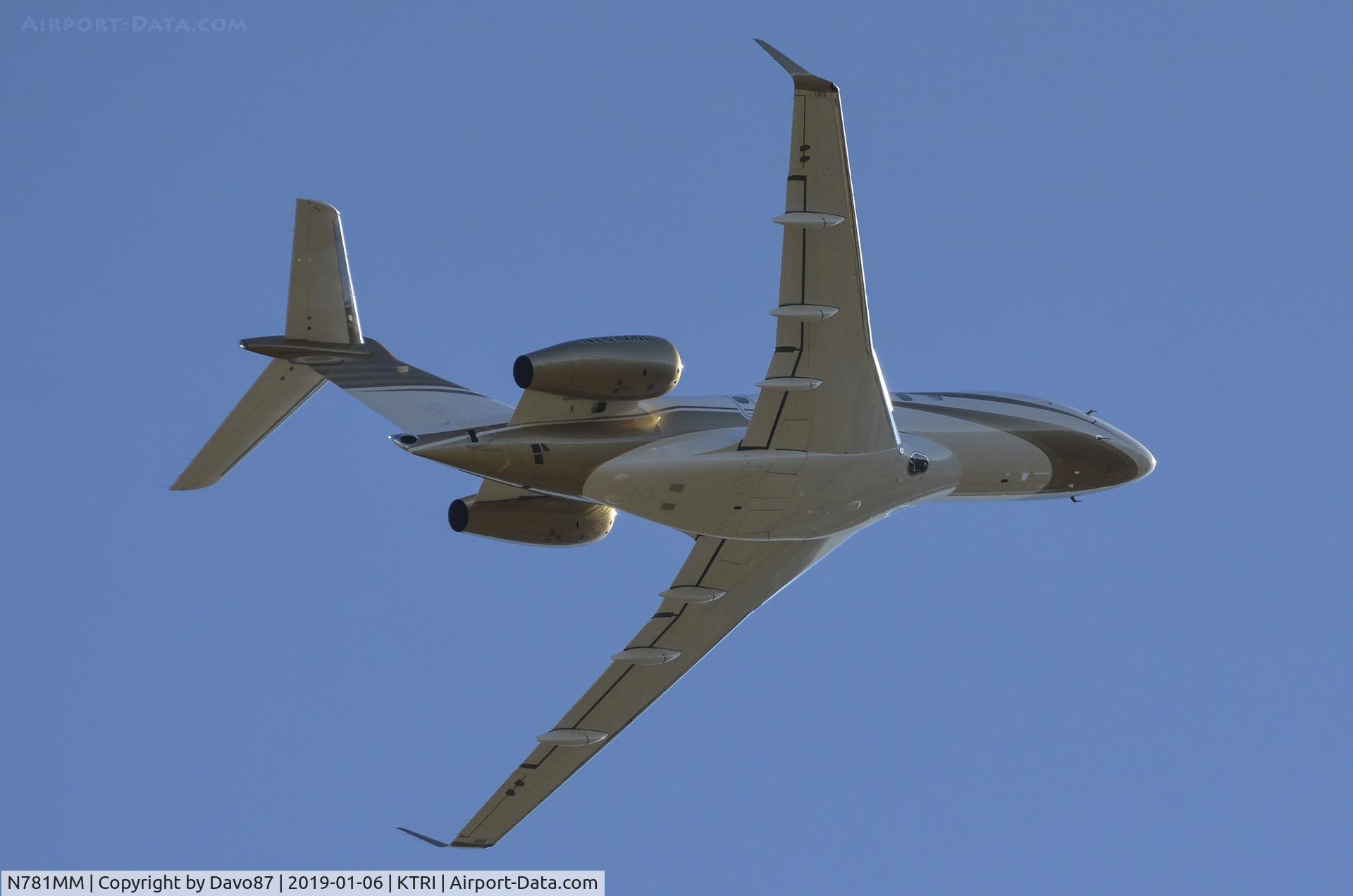N781MM, 2016 Embraer EMB-550 Legacy 500 C/N 55000062, Departing Tri-Cities Airport (KTRI)