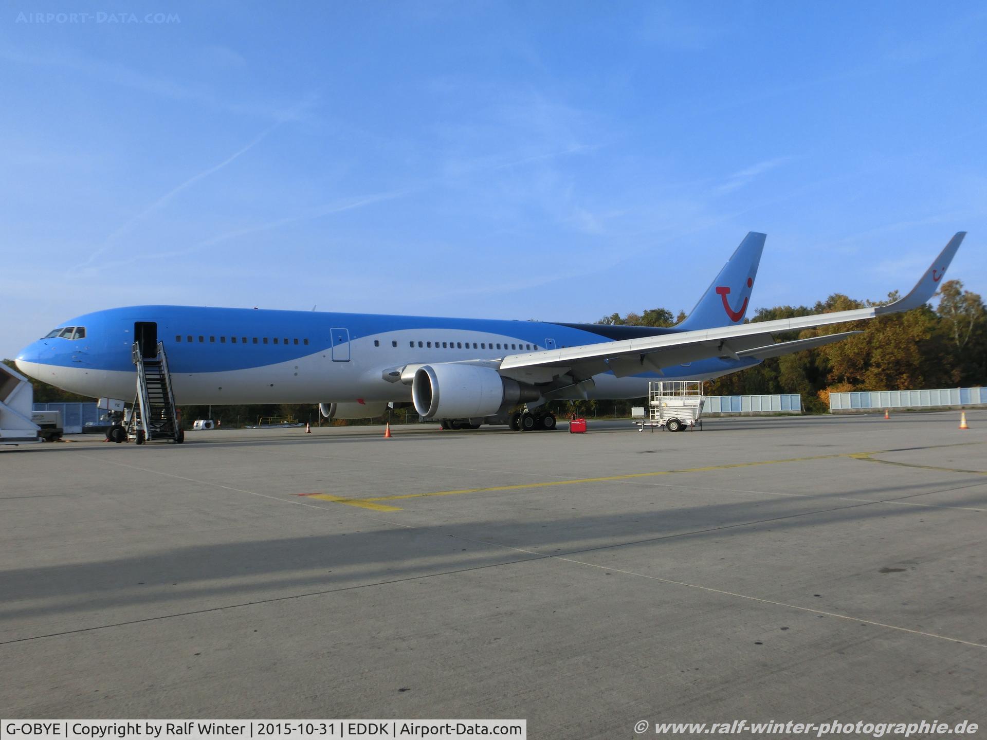 G-OBYE, 1998 Boeing 767-304/ER C/N 28979, Boeing 767-304ER(W) - BY TOM Thomson Airways - 28979 - G-OBYE - 31.10.2015 - CGN