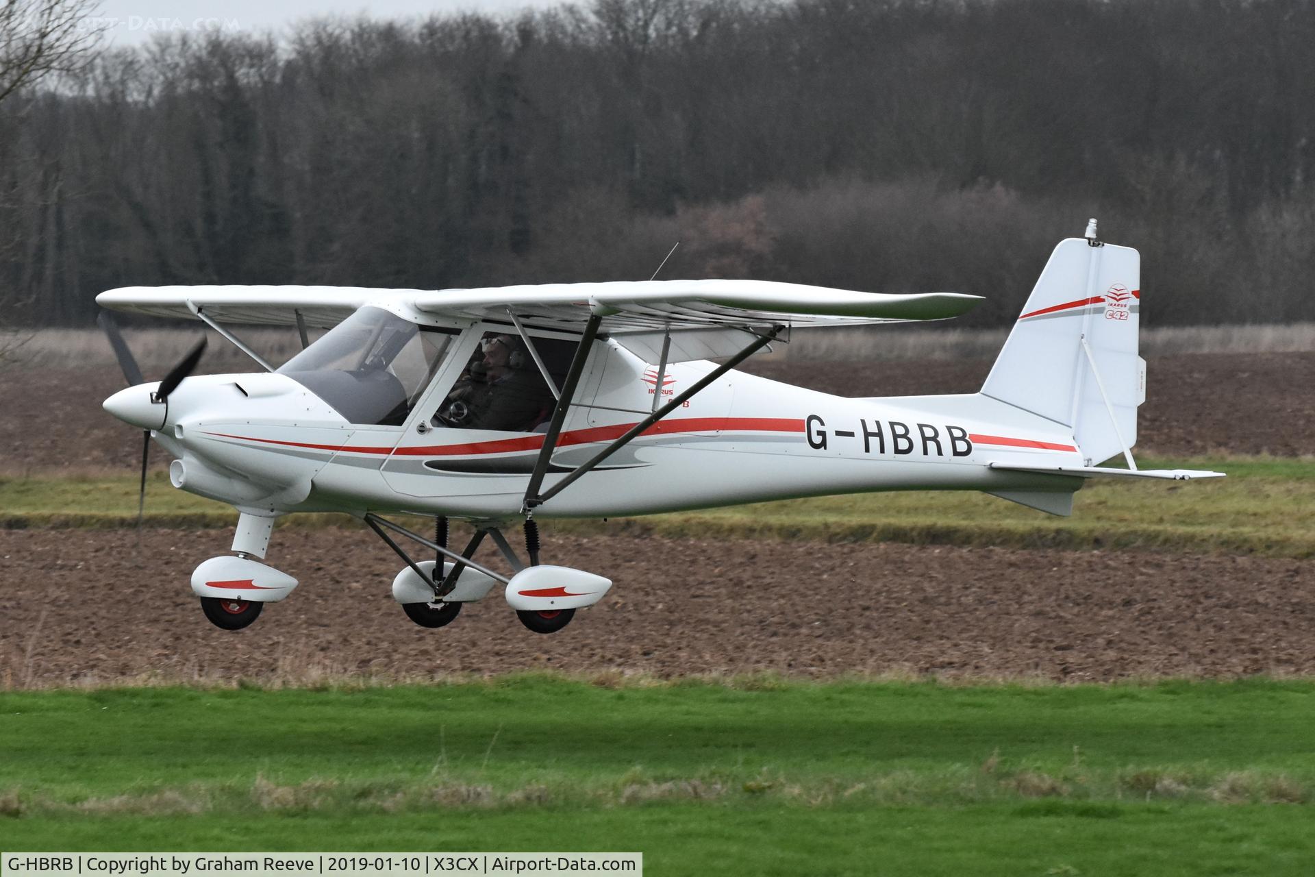 G-HBRB, 2018 Ikarus C42 FB100 Bravo C/N 1811-7550, Landing at Northrepps.