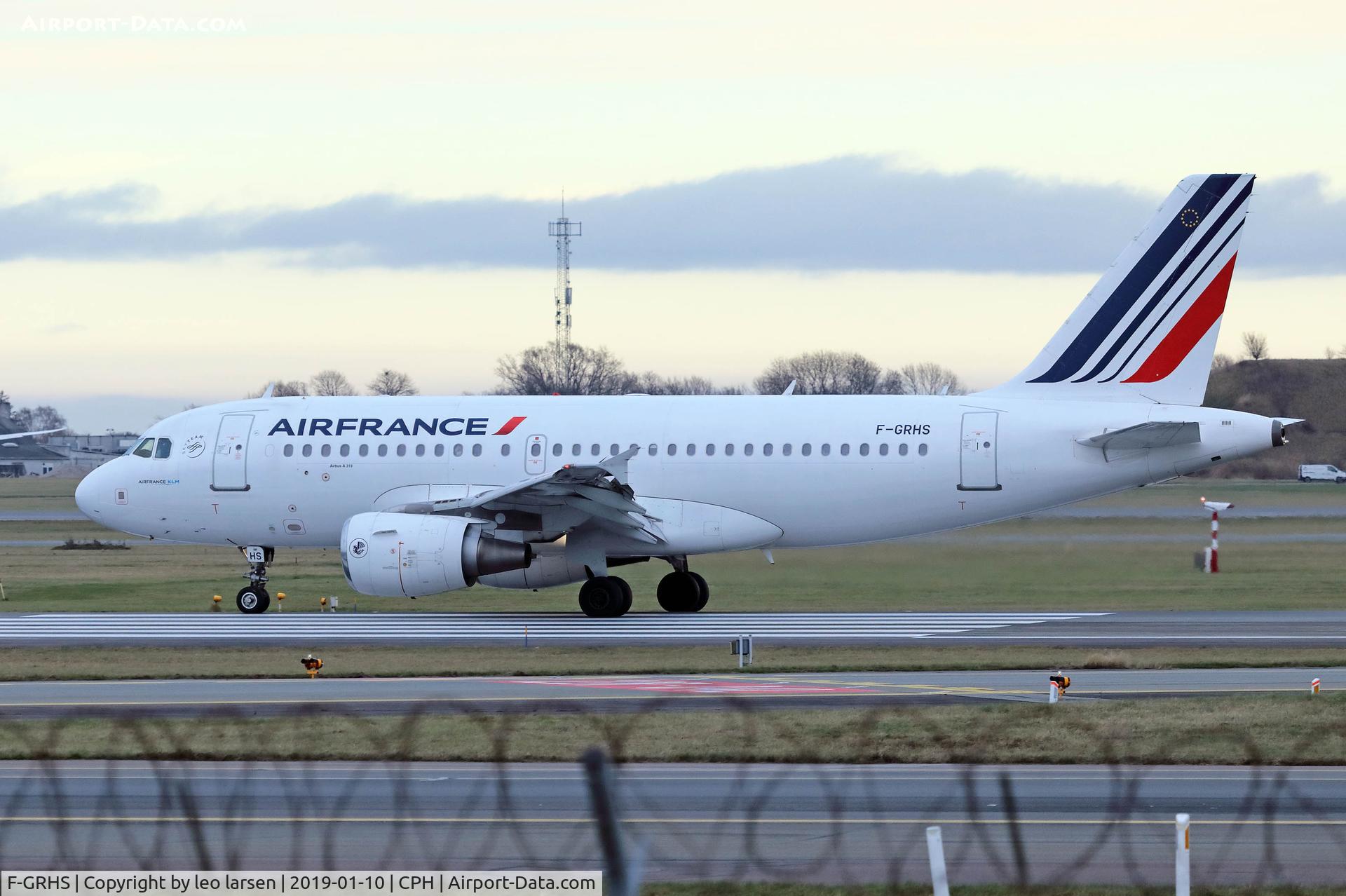 F-GRHS, 2001 Airbus A319-111 C/N 1444, Copenhagen 10.1.2019