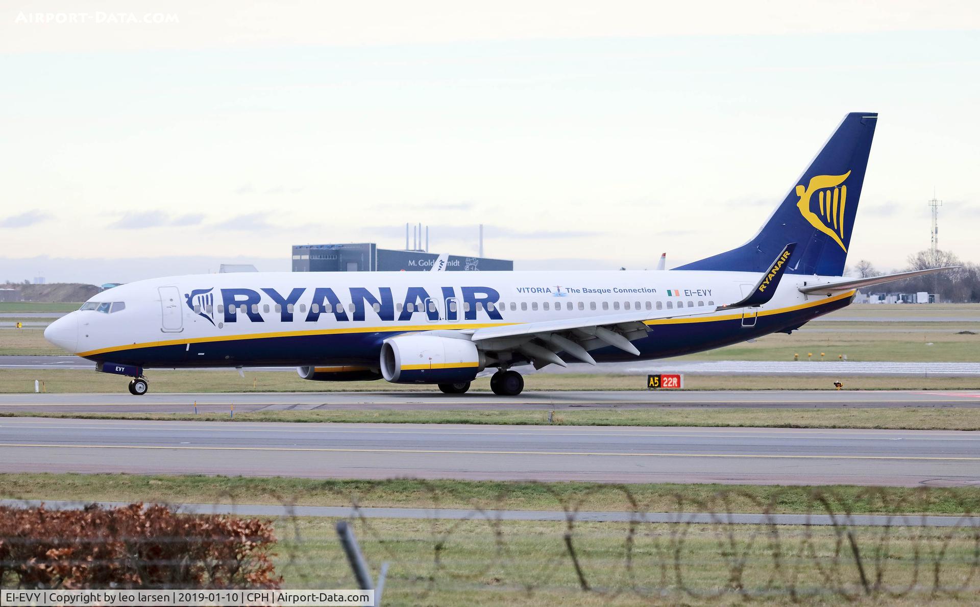 EI-EVY, 2012 Boeing 737-8AS C/N 40319, Copenhagen 10.1.2019