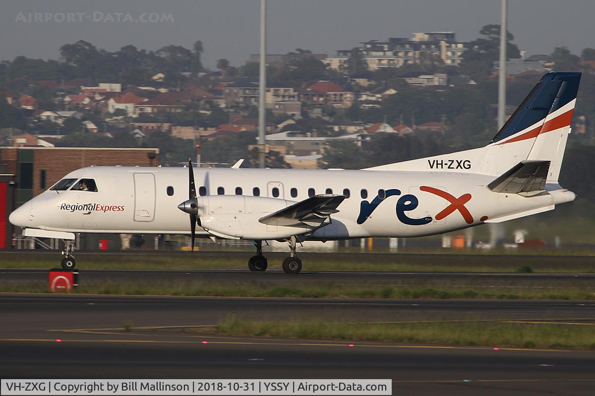 VH-ZXG, 1996 Saab 340B+ C/N 340B-402, first of the day