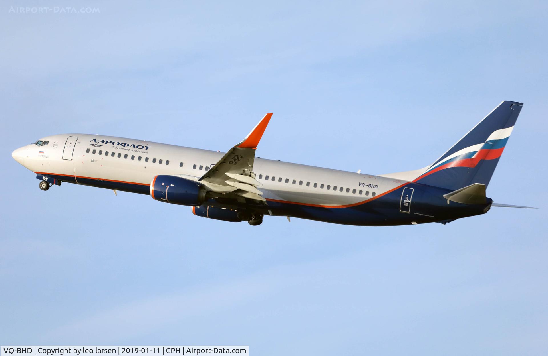 VQ-BHD, 2018 Boeing 737-8L9 C/N 41221, Copenhagen 11.1.2019