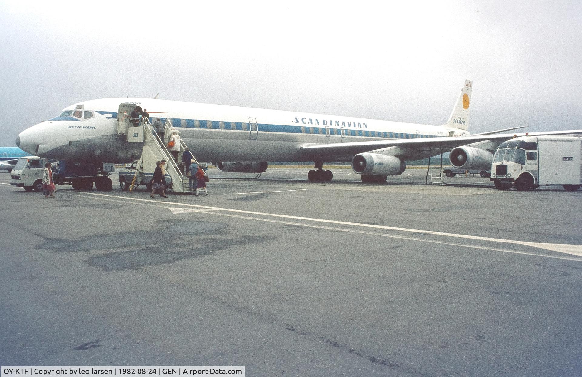 OY-KTF, 1969 Douglas DC-8-63 C/N 46041, Oslo Gardermoen 24.8.1982