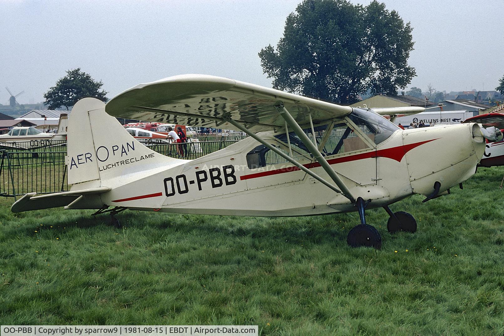 OO-PBB, 1944 Stinson L-5B Sentinel C/N 76-3401, 1981-08-15