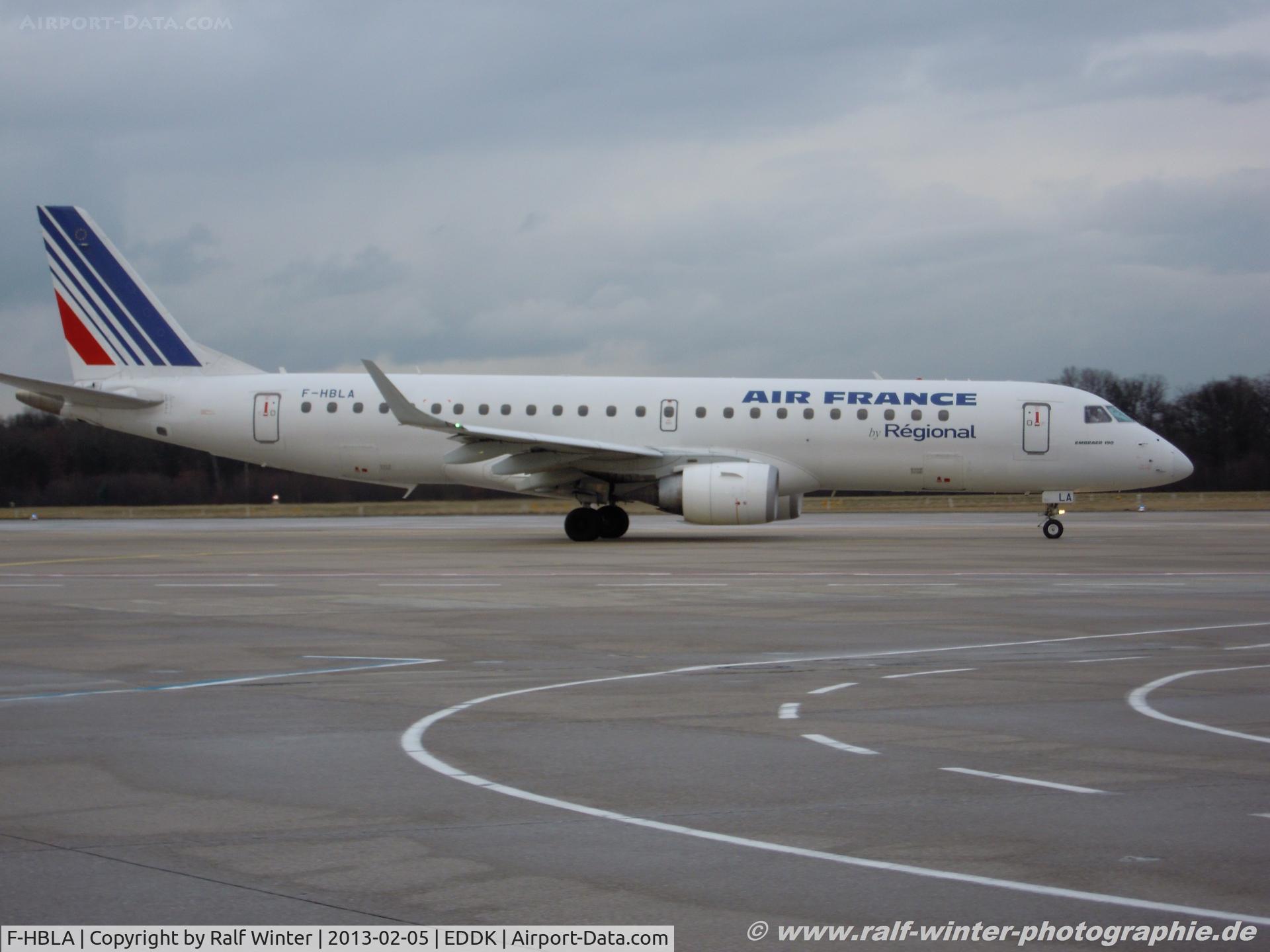 F-HBLA, 2007 Embraer 195LR (ERJ-190-200LR) C/N 19000051, Embraer ERJ-190-100LR 190-100LR  - YS RAE Regional CAE opf Air France - 19000051 - F-HBLA - 05.02.2013 - CGN