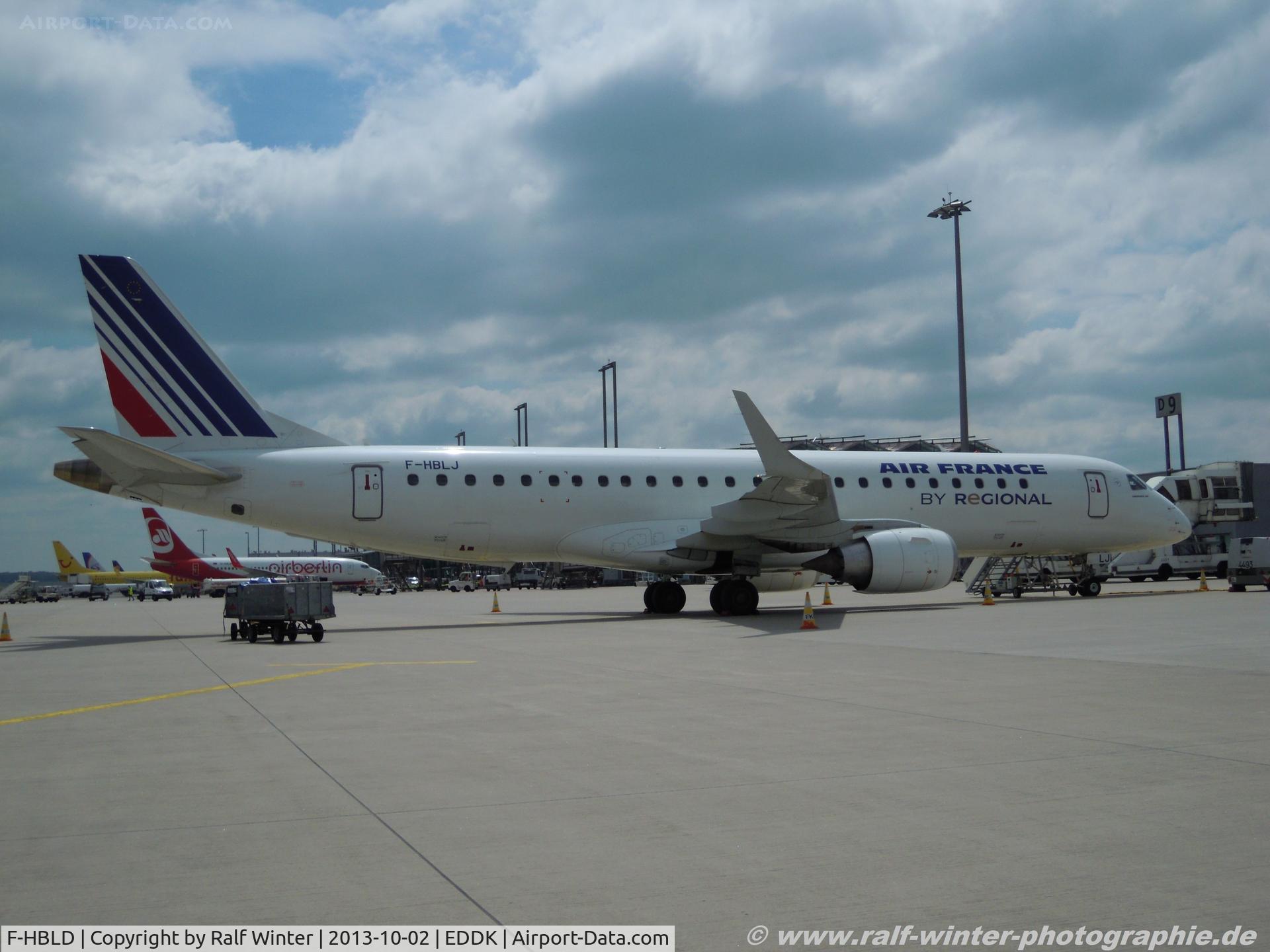 F-HBLD, 2007 Embraer 190LR (ERJ-190-100LR) C/N 19000113, Embraer 190LR ERJ-190-100LR - YS RAE Regional CAE opf Air France - 19000113 - F-HBLD - 02.10.2013 - CGN