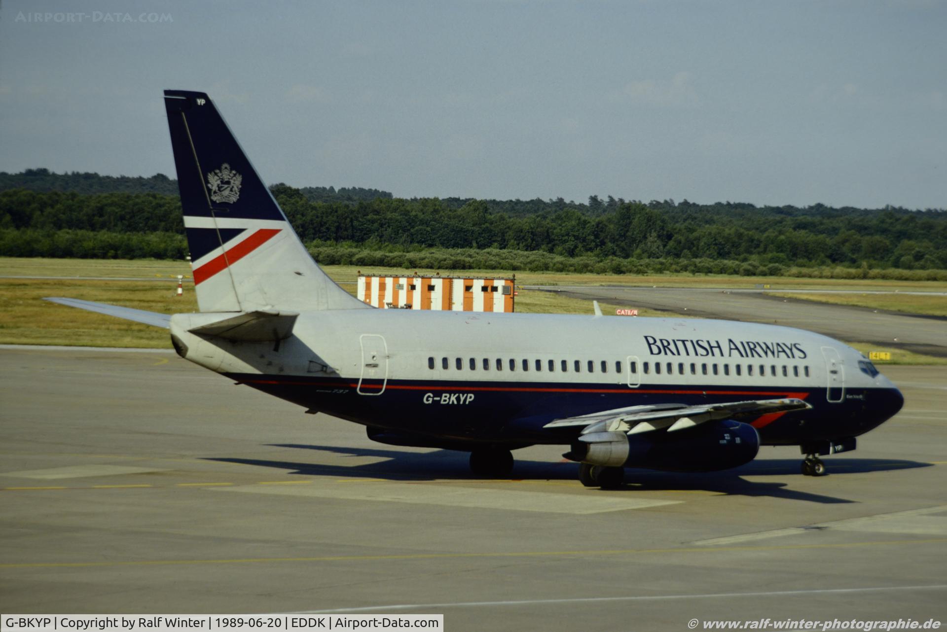 G-BKYP, 1985 Boeing 737-236 C/N 23226, Boeing 737-236 - BA BAW British Airways 'River Ystwyth' - 23226 - G-BKYP - 20.06.1989 - CGN