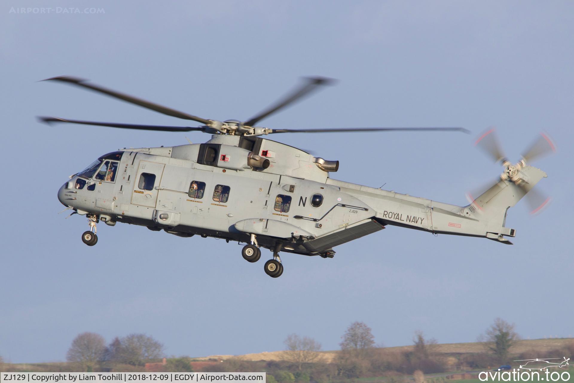 ZJ129, Westland Merlin HC.4 C/N 50167/RAF13, ZJ129/N HC.4 returning to Yeovilton following deployment