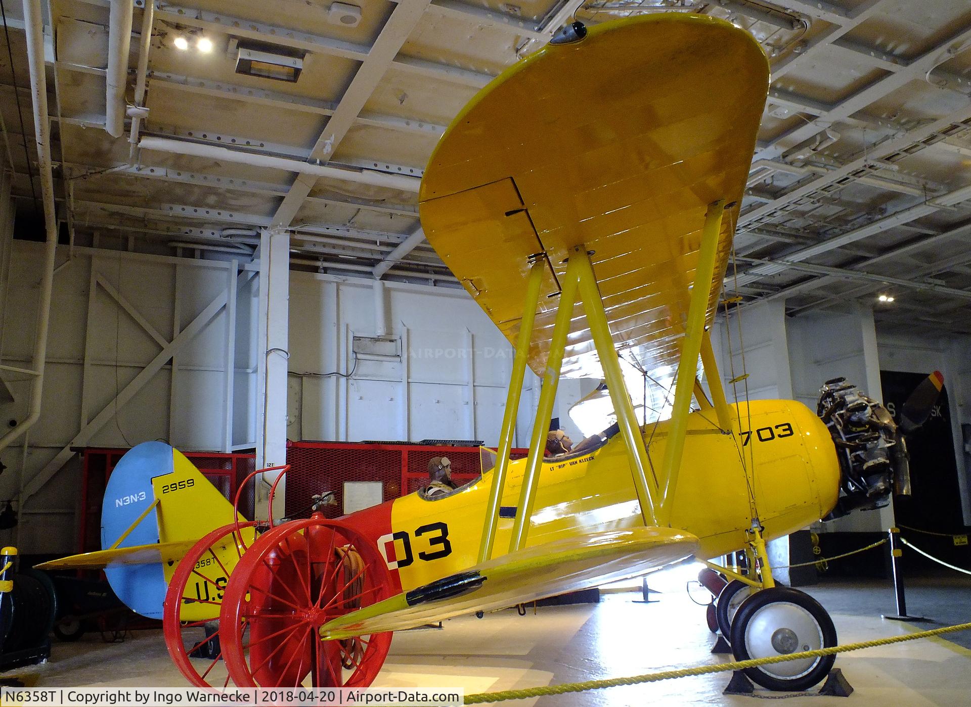 N6358T, Naval Aircraft Factory N3N-3 C/N 2959, Naval Aircraft Factory N3N-3 at the USS Lexington Museum, Corpus Christi TX
