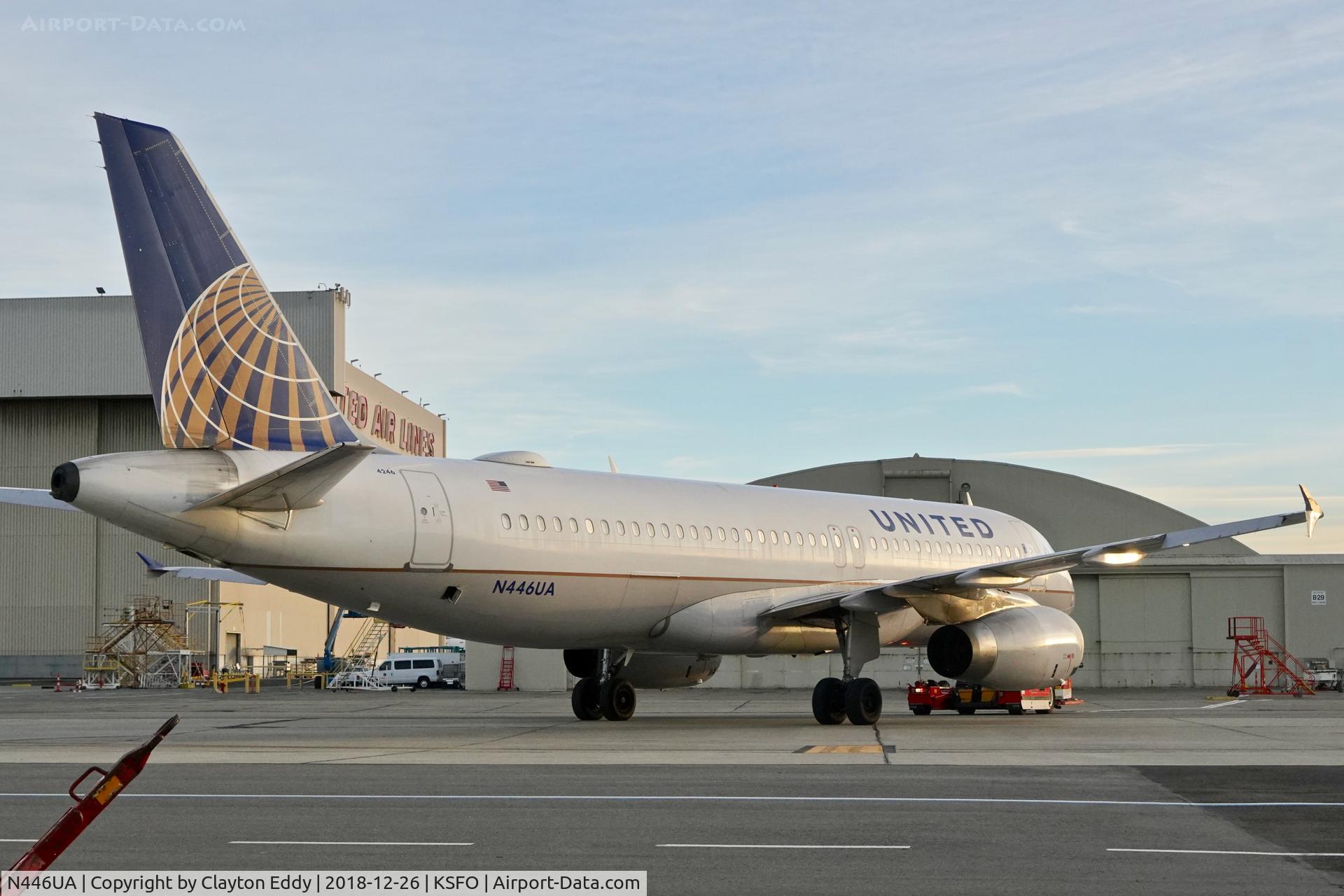 N446UA, 1998 Airbus A320-232 C/N 834, SFO 2018.