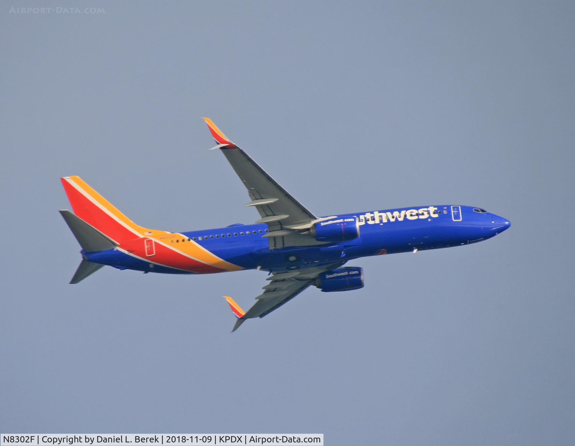 N8302F, 2012 Boeing 737-8H4 C/N 36680, Launching itself into the crisp fall air at Portland Internaitonal