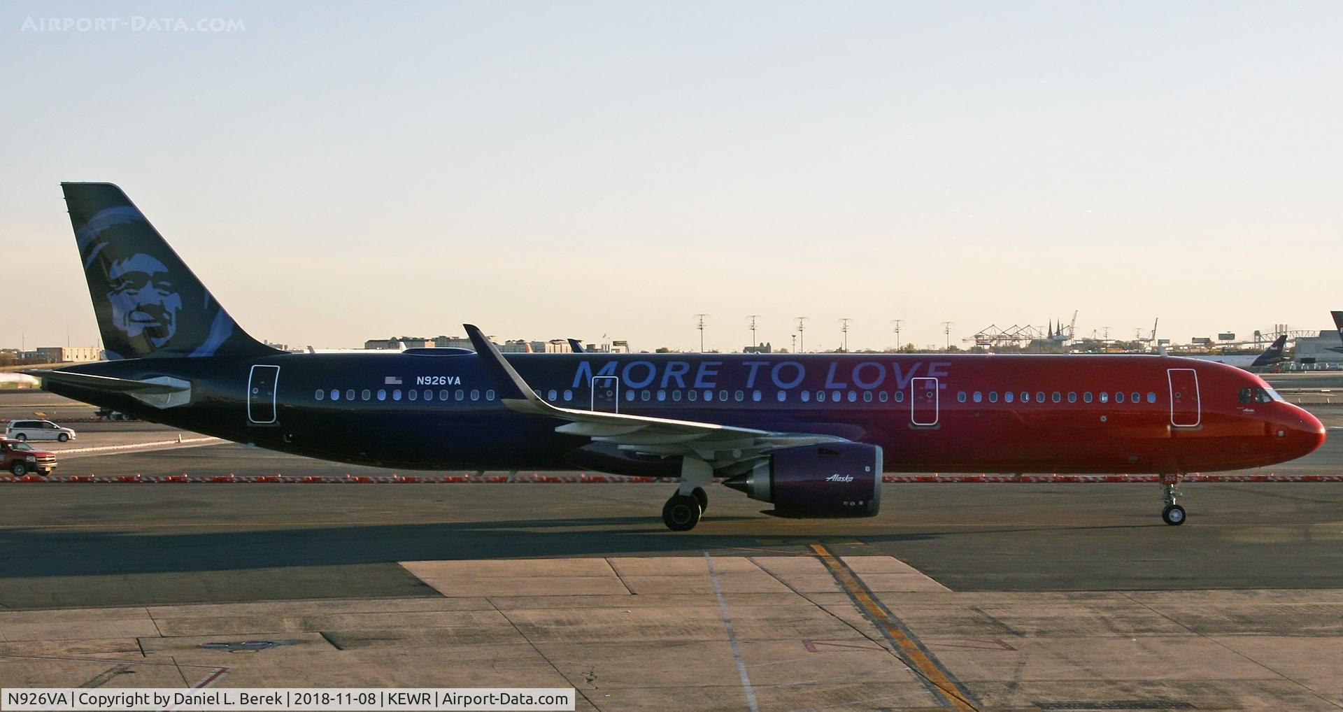 N926VA, 2018 Airbus A321-253N C/N 8120, Originally ordered by Virgin America, this beautiful, brand-new Airbus A321 Neo was painted to reflect the recent merger with Alaska Airlines.